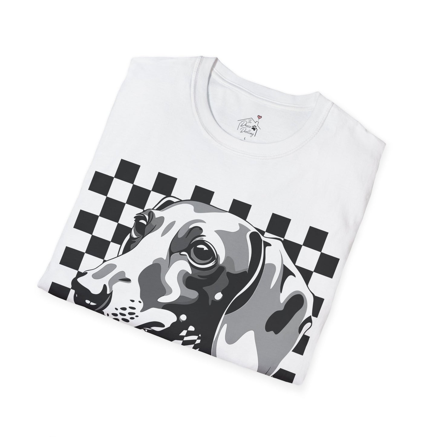 "Check, Please!" Tan Smooth-Haired Dachshund Unisex Softstyle T-Shirt