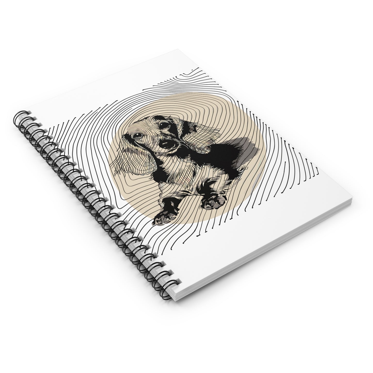 "Long Joy" Long-Haired Dachshund Ruled Line Spiral Notebook