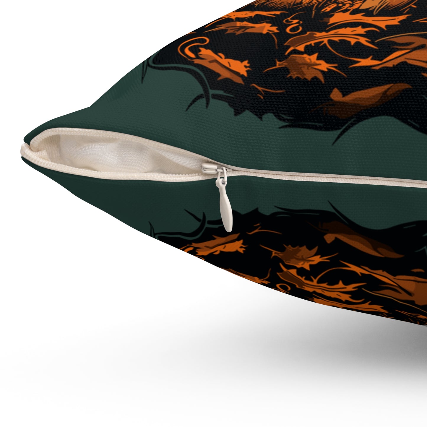 #16 Halloween Inspired Red/Tan Long-Haired Dachshund Throw Pillow