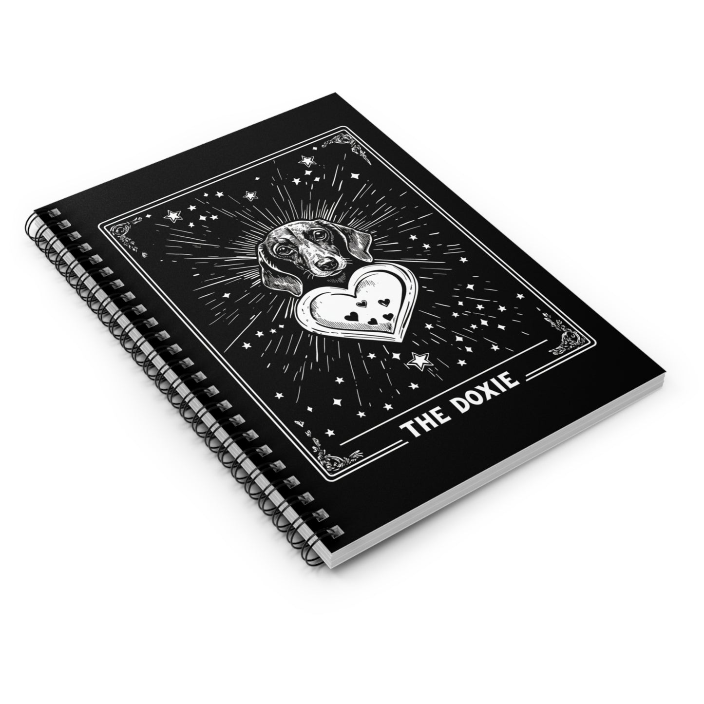 "Smooth Tarot" Smooth-Haired Dachshund Ruled Line Spiral Notebook