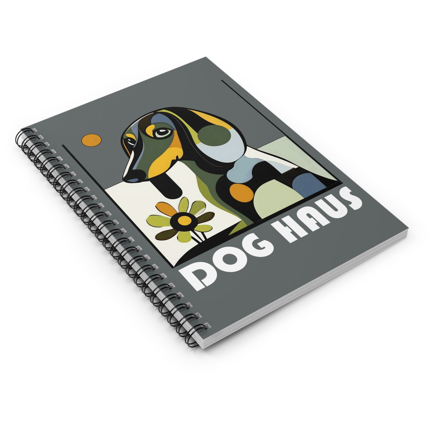 "Long Haus" Long-Haired Dachshund Ruled Line Spiral Notebook