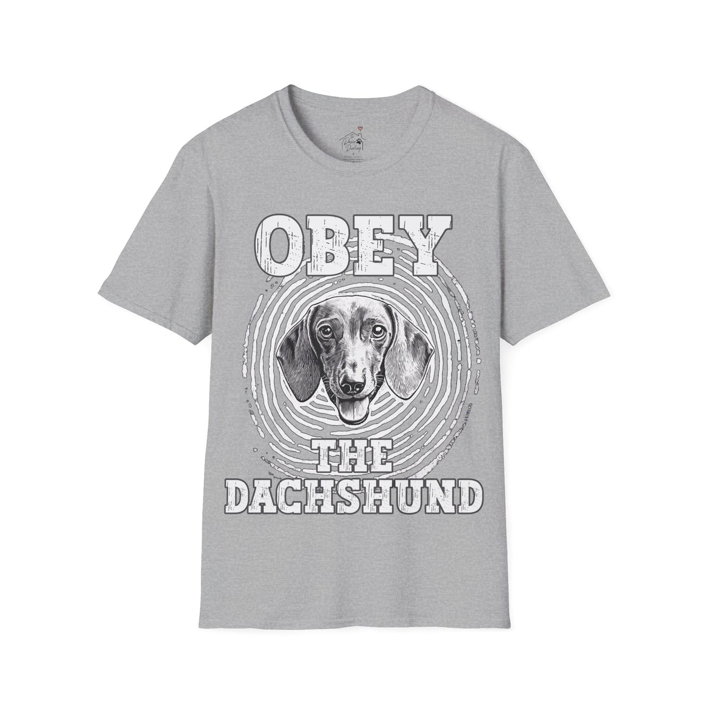 "Obey" Smooth-Haired Dachshund Unisex Softstyle T-Shirt