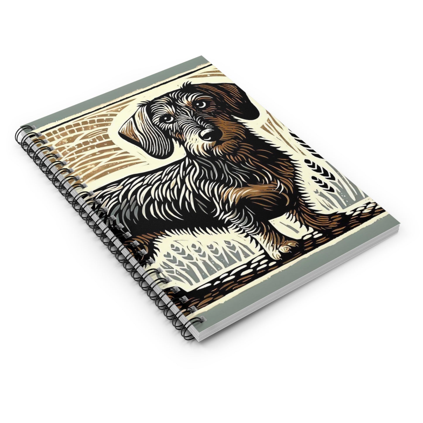 "Bold Wilderness" Wire-Haired Dachshund Ruled Line Spiral Notebook