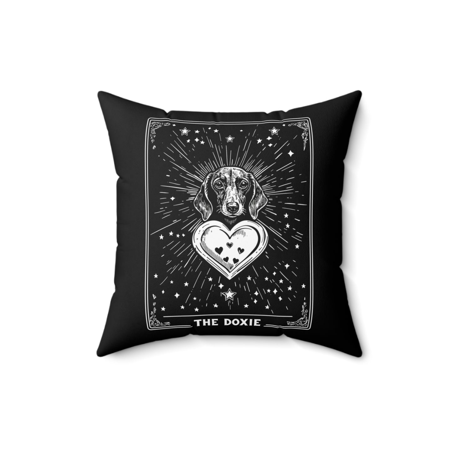 "Smooth Tarot" Smooth-Haired Dachshund Square Throw Pillow