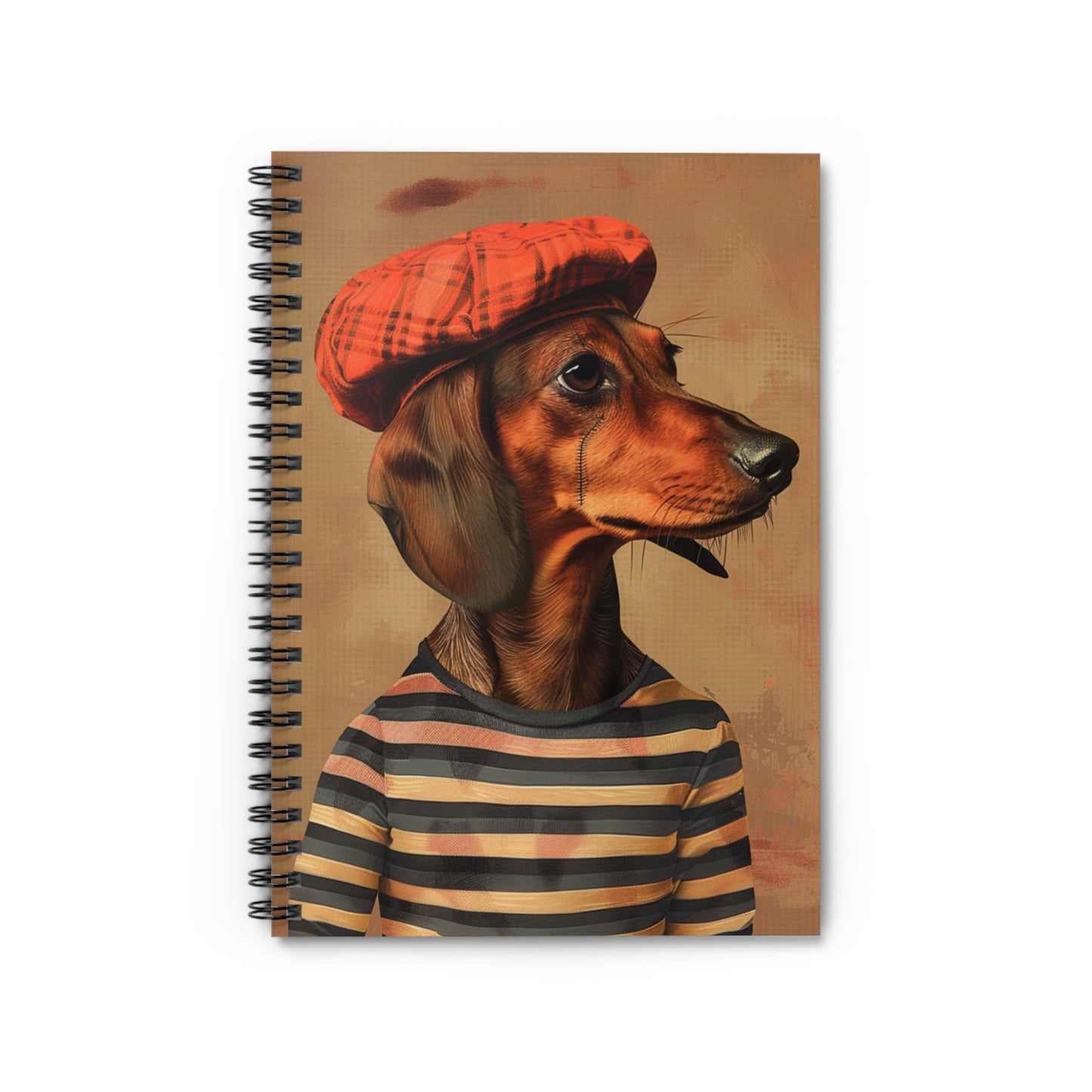 "Scar" Tan Smooth-Haired Dachshund Ruled Line Spiral Notebook