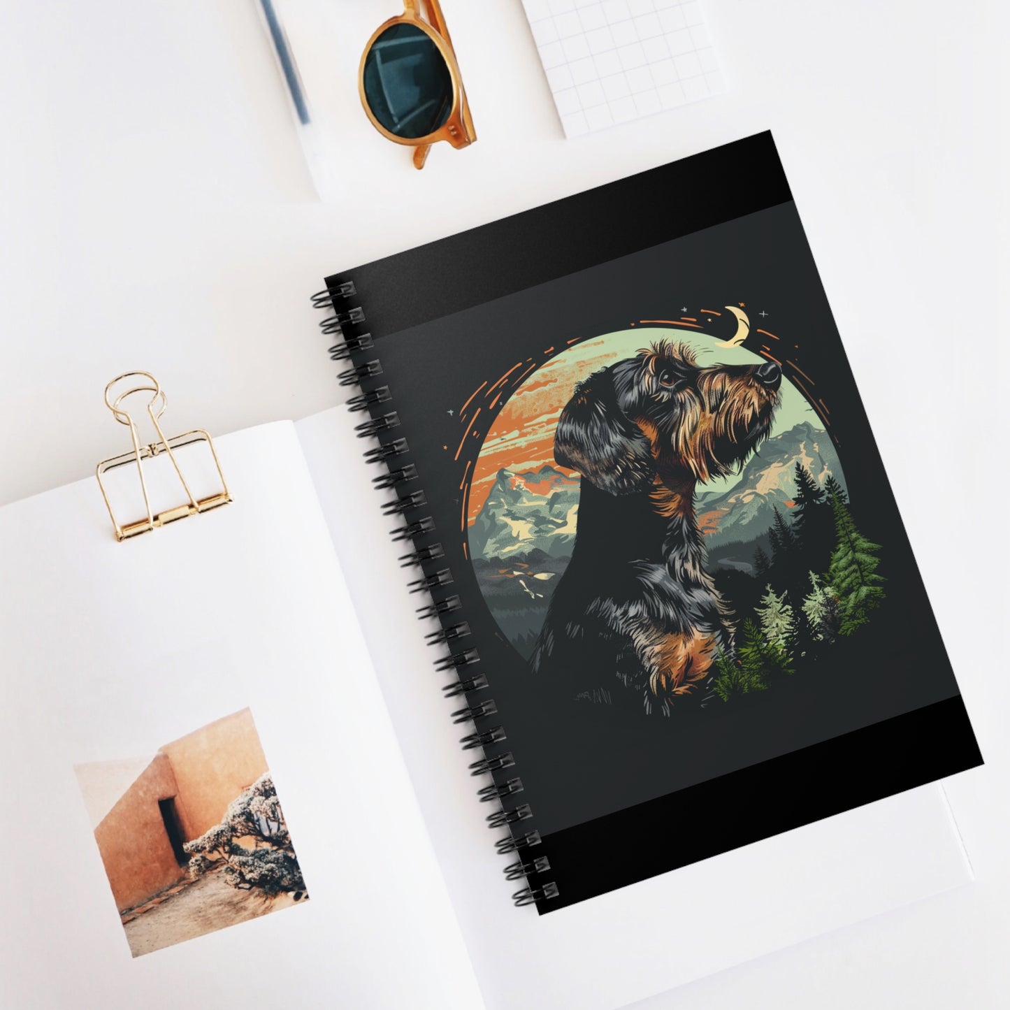 "Howl" Wire-Haired Dachshund Ruled Line Spiral Notebook