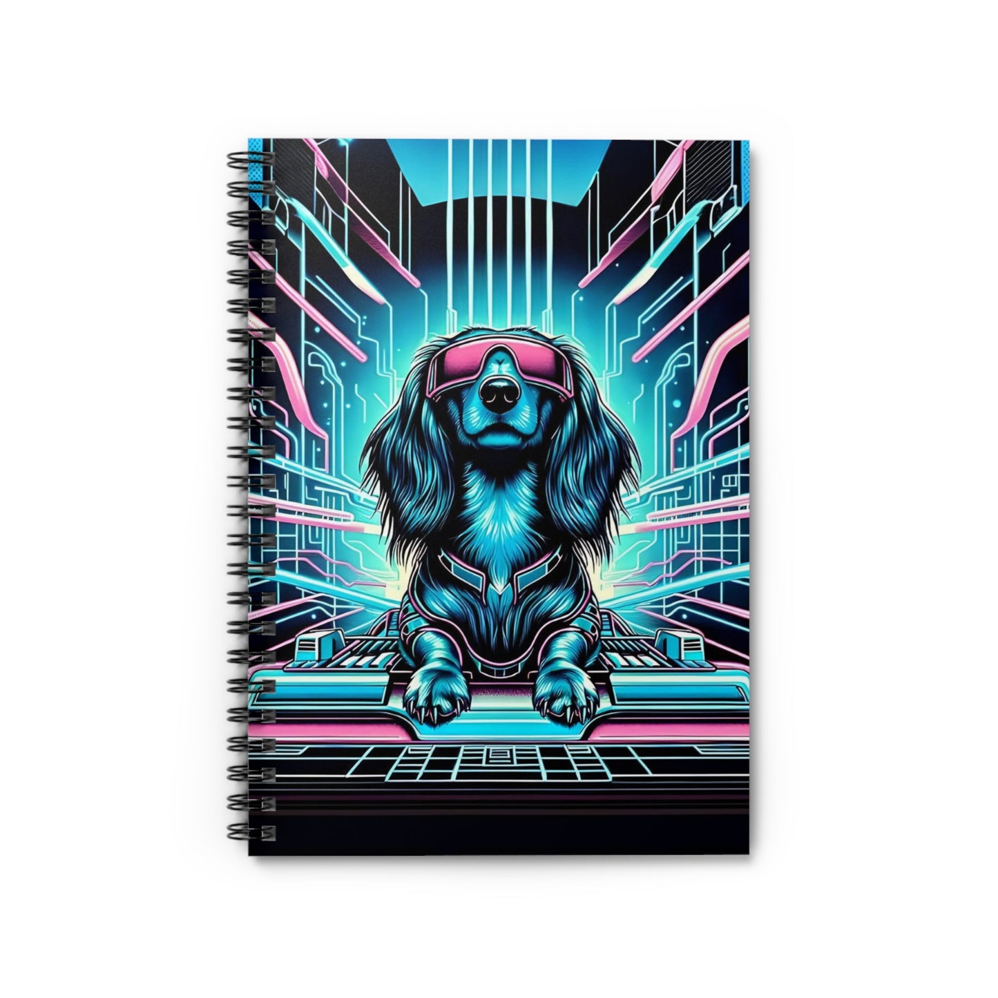 "Data" Long-Haired Dachshund Ruled Line Spiral Notebook
