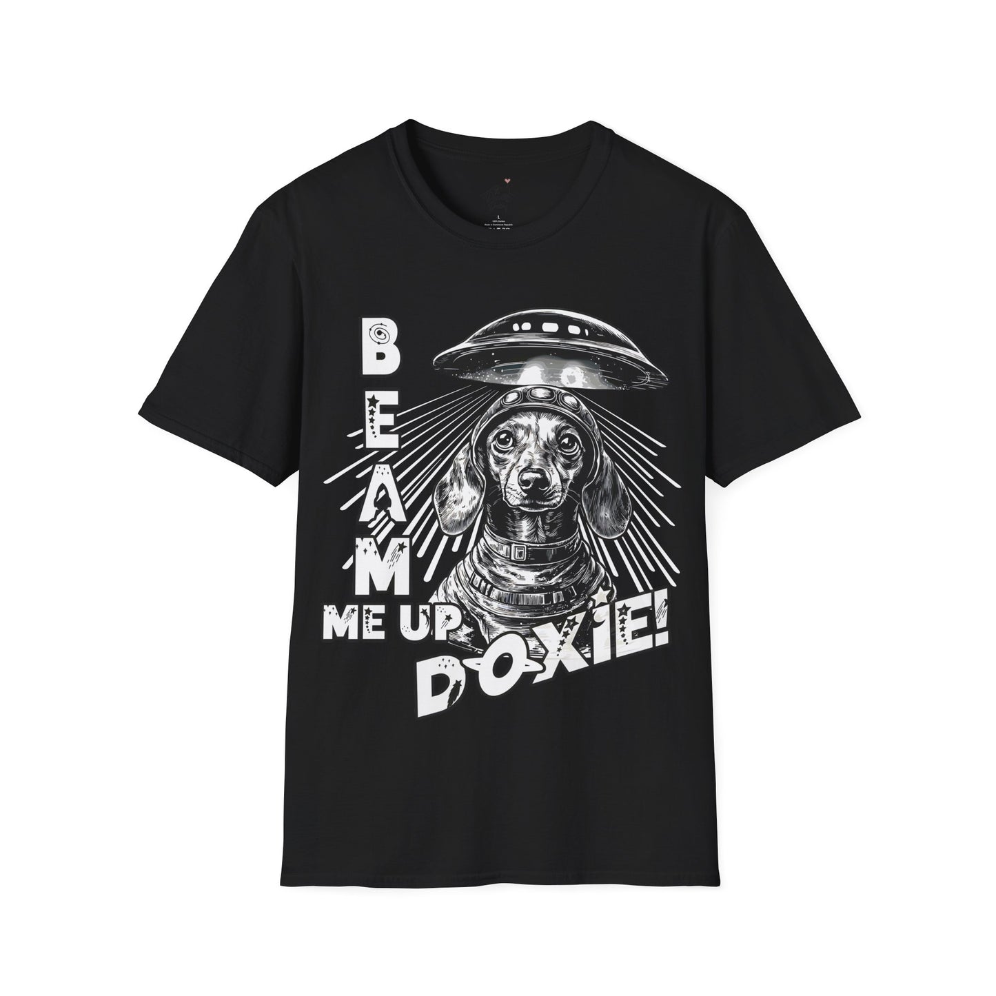 "Blue Beam" Smooth-Haired Dachshund Unisex Softstyle T-Shirt
