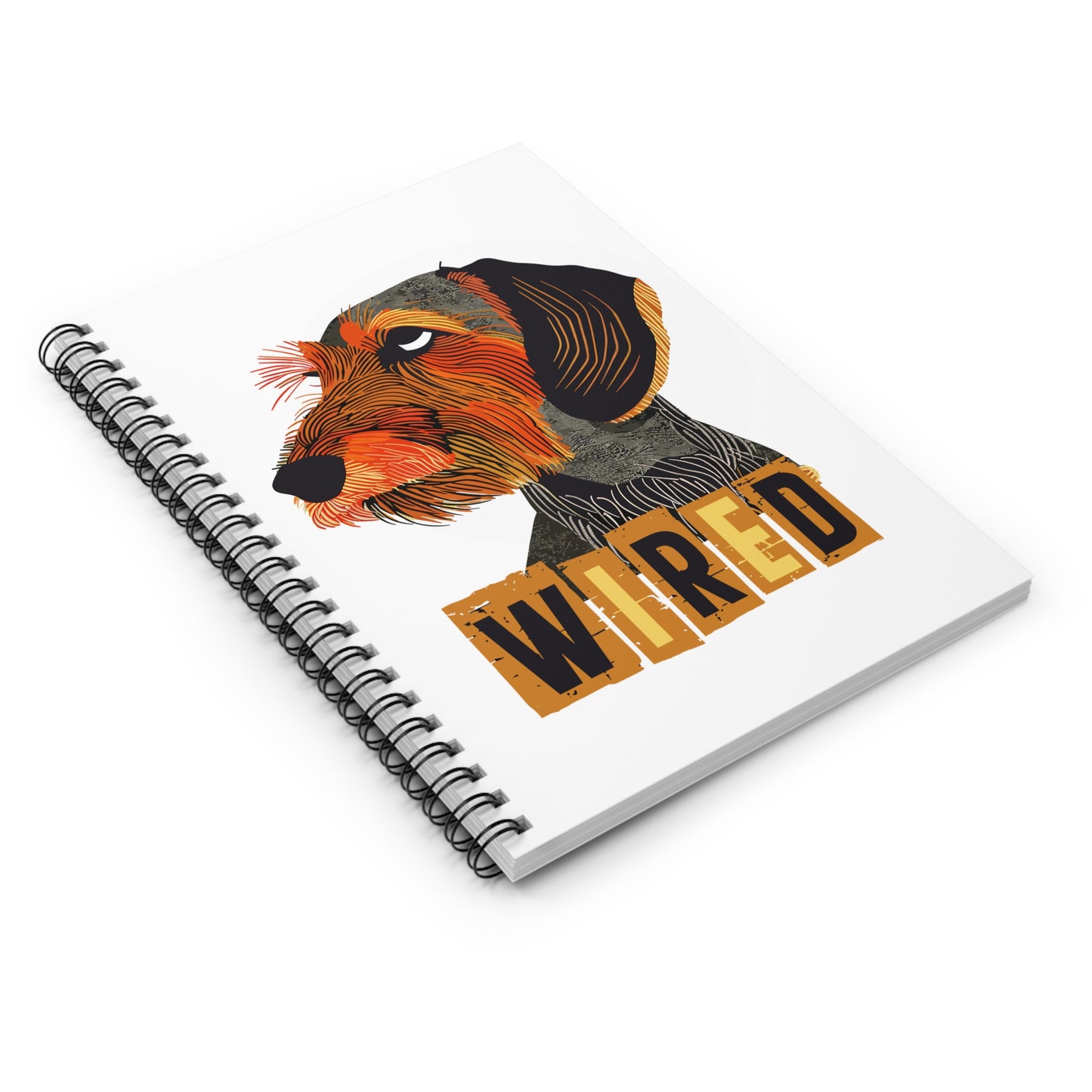 "Eyeroll" Wire-Haired Dachshund Ruled Line Spiral Notebook