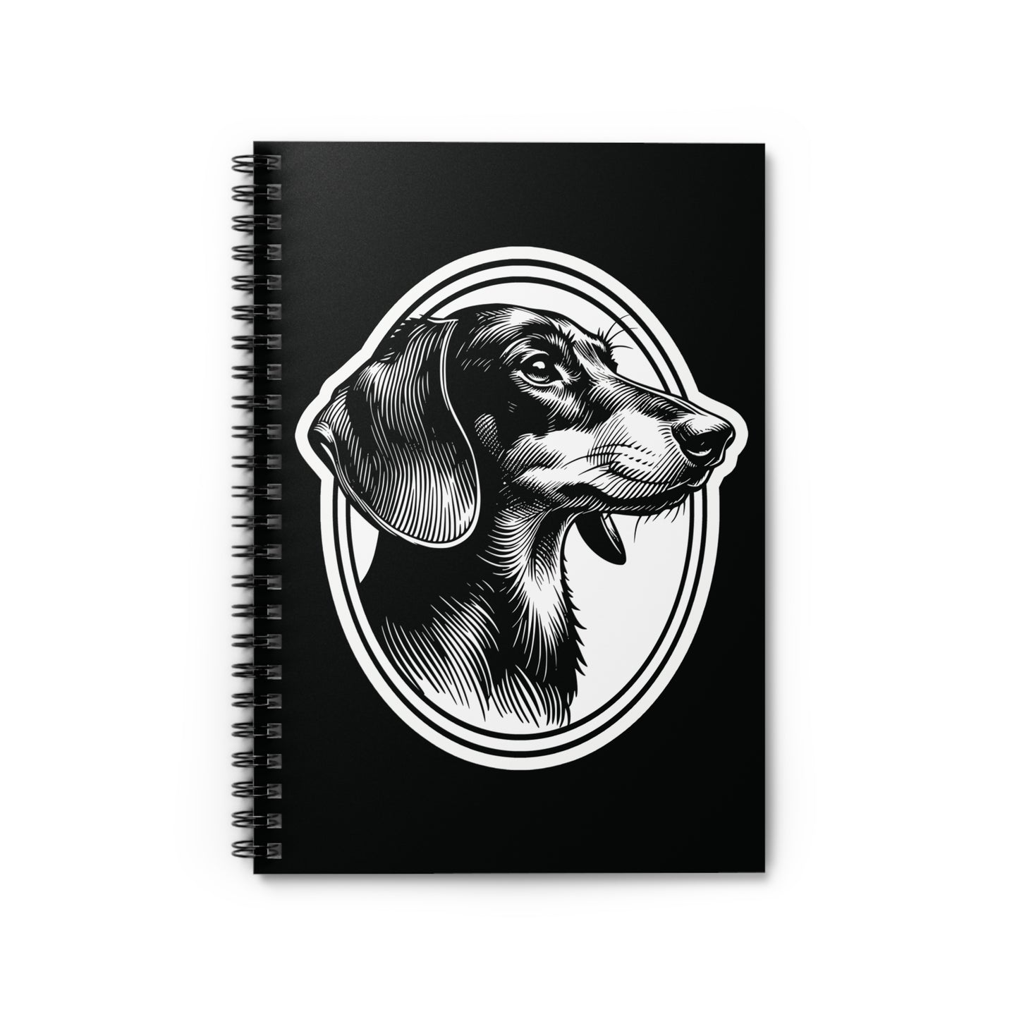 "#1 Classic™" Black & Tan Smooth-Haired Dachshund Ruled Line Spiral Notebook