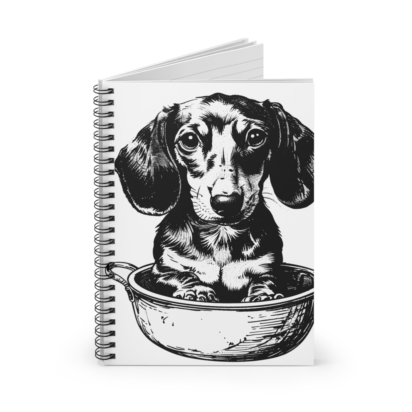 "Soup's On" Smooth-Haired Dachshund Ruled Line Spiral Notebook