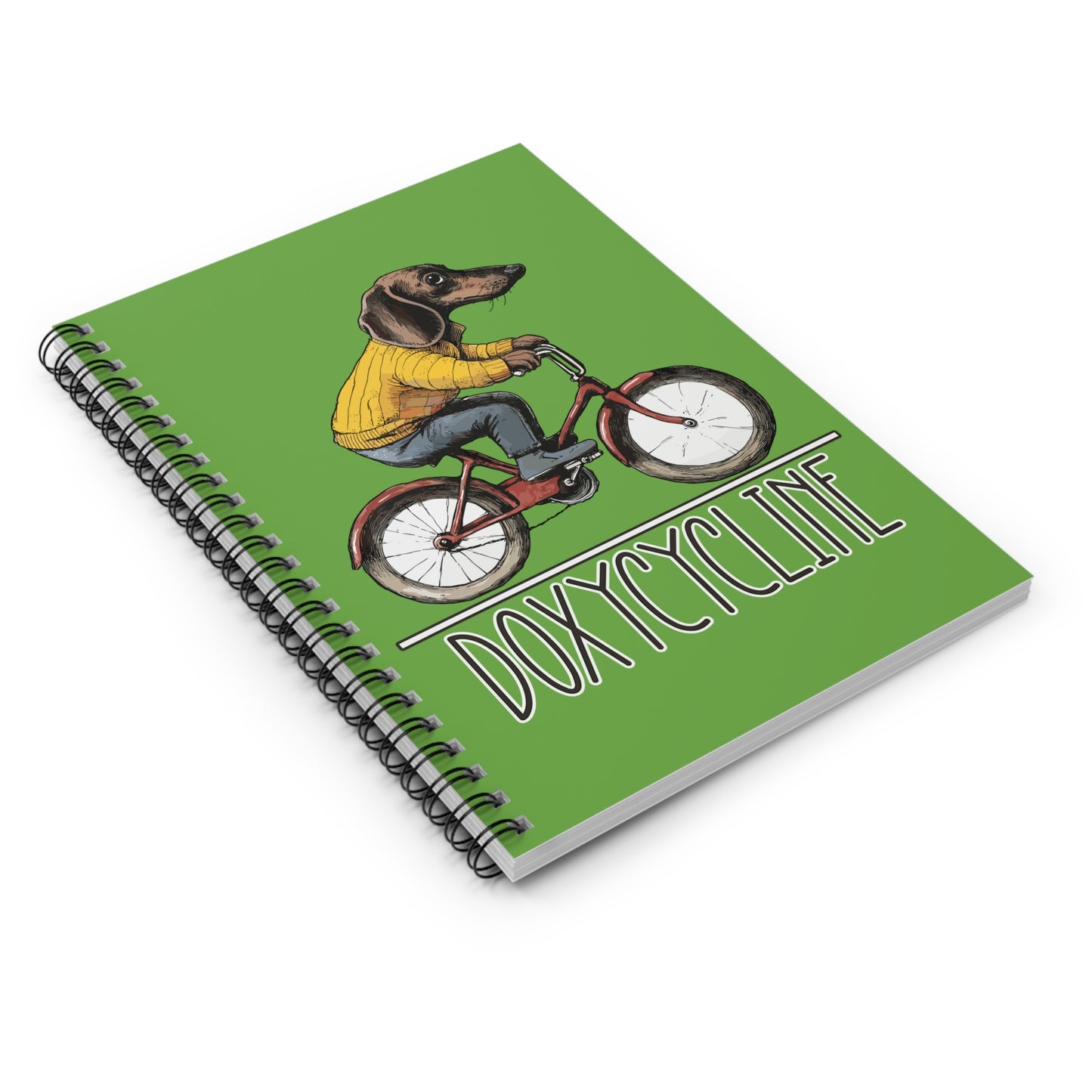 "Doxycycline" Smooth-Haired Dachshund Ruled Line Spiral Notebook