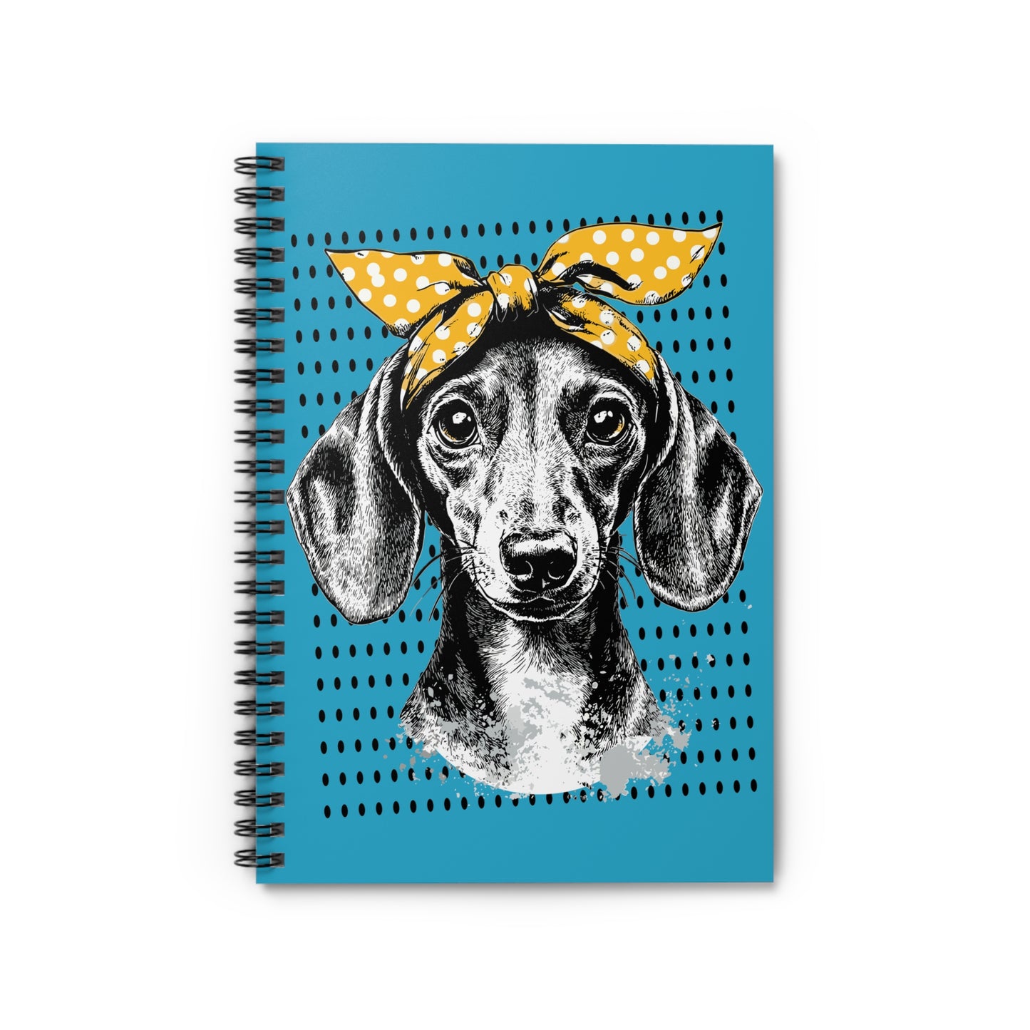 "Let's Polka" Tan Smooth-Haired Dachshund Ruled Line Spiral Notebook