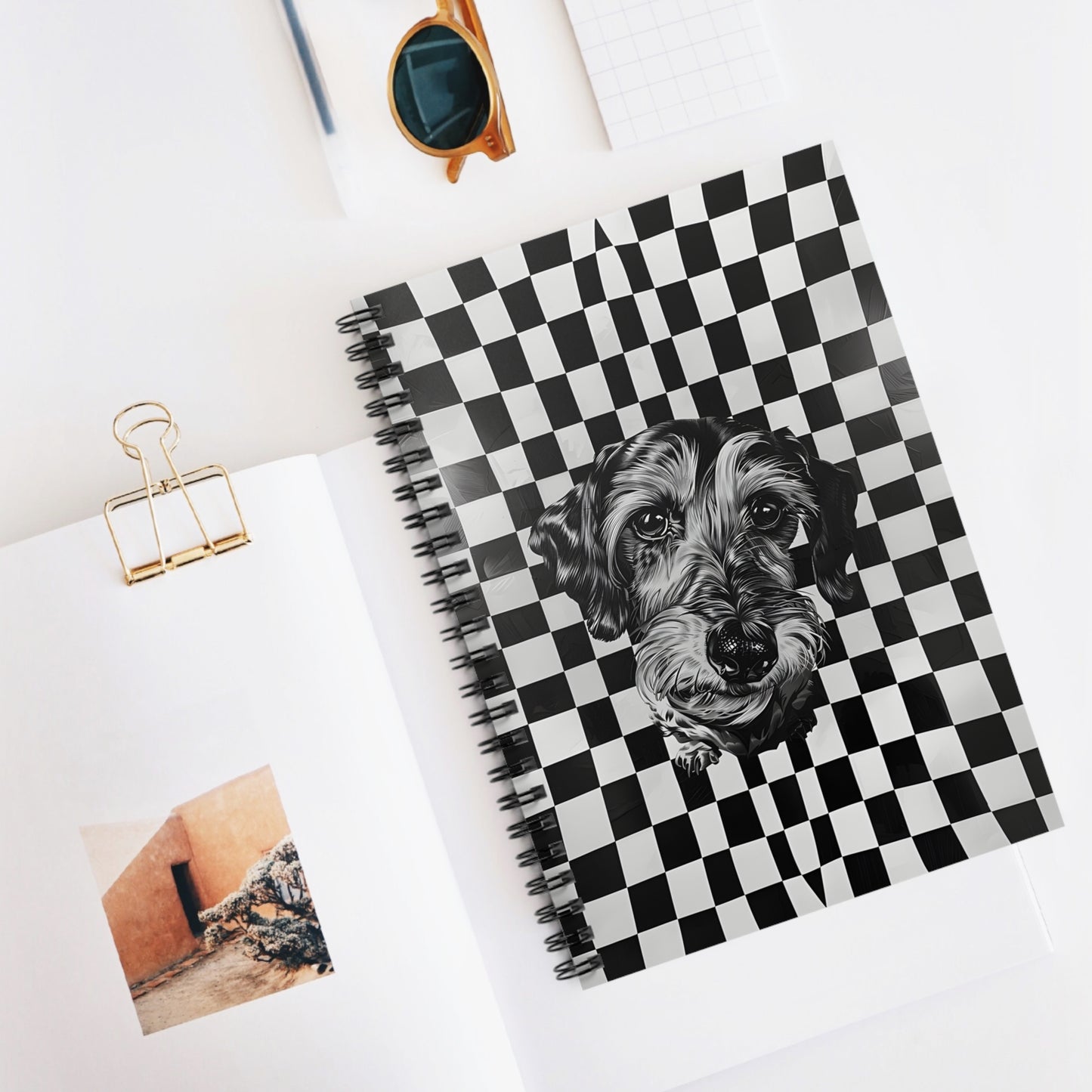 "Perspective" Wire-Haired Dachshund Ruled Line Spiral Notebook