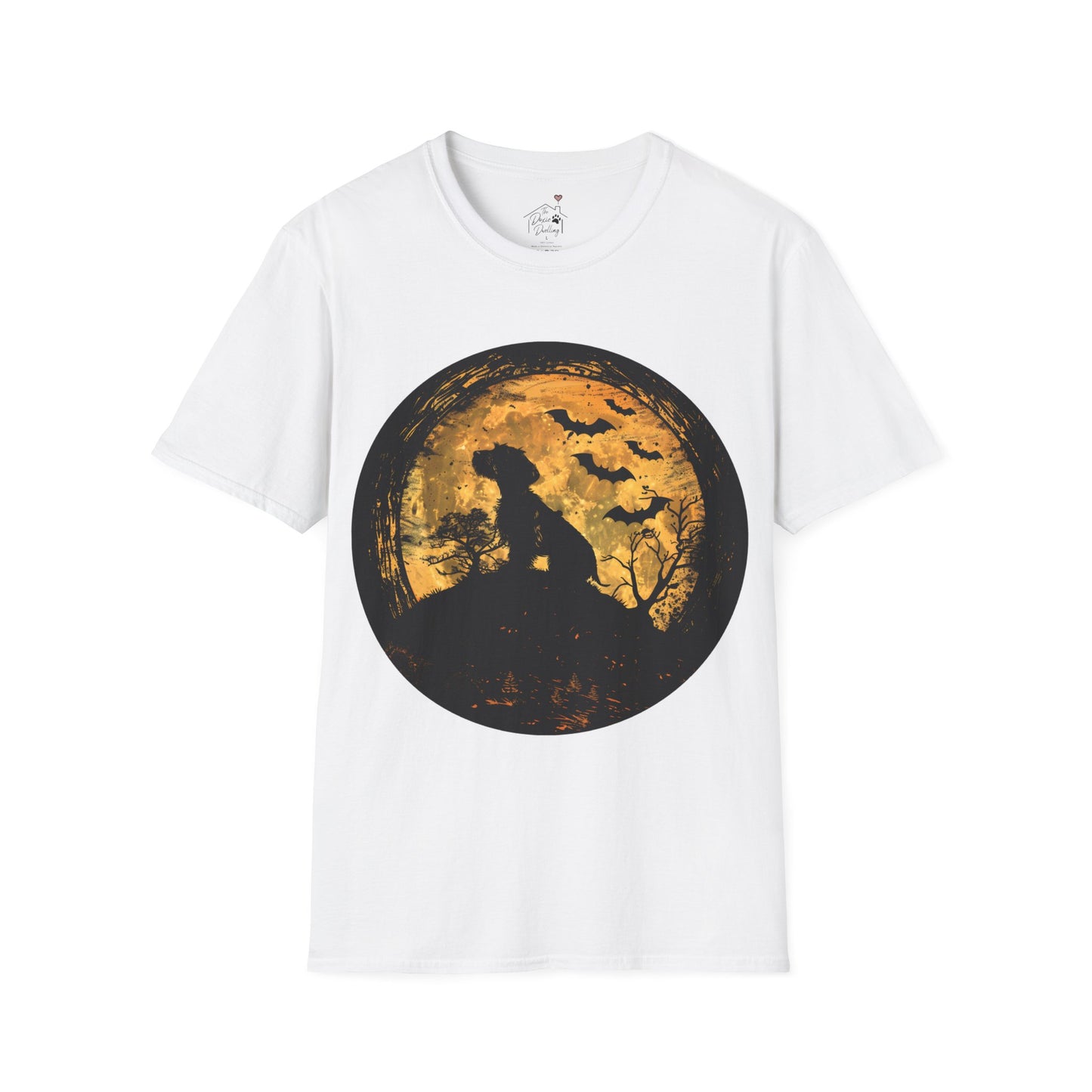 "Moon Child" Wire-Haired Dachshund Halloween Unisex Softstyle T-Shirt