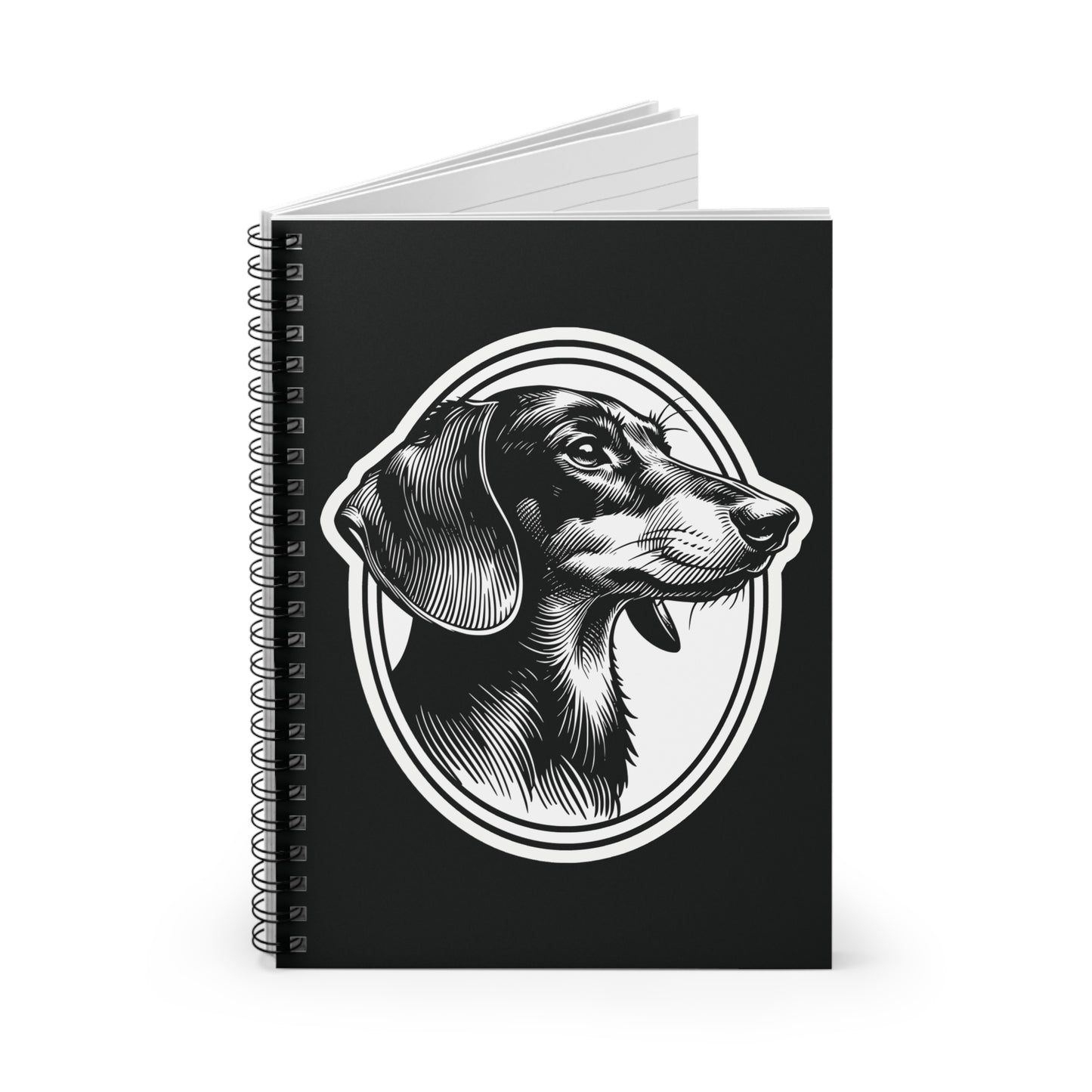 "#1 Classic™" Black & Tan Smooth-Haired Dachshund Ruled Line Spiral Notebook