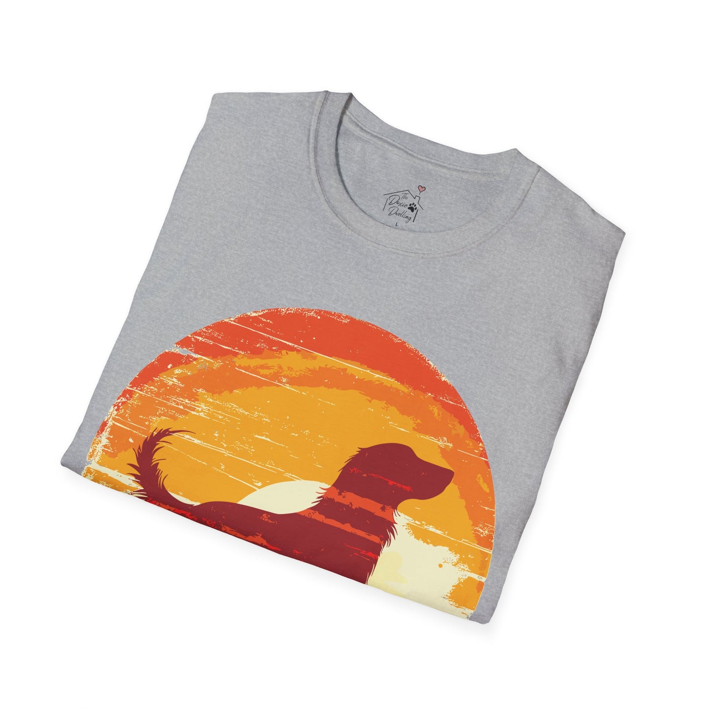 "Long Sunset" Long-Haired Dachshund Unisex Softstyle T-Shirt