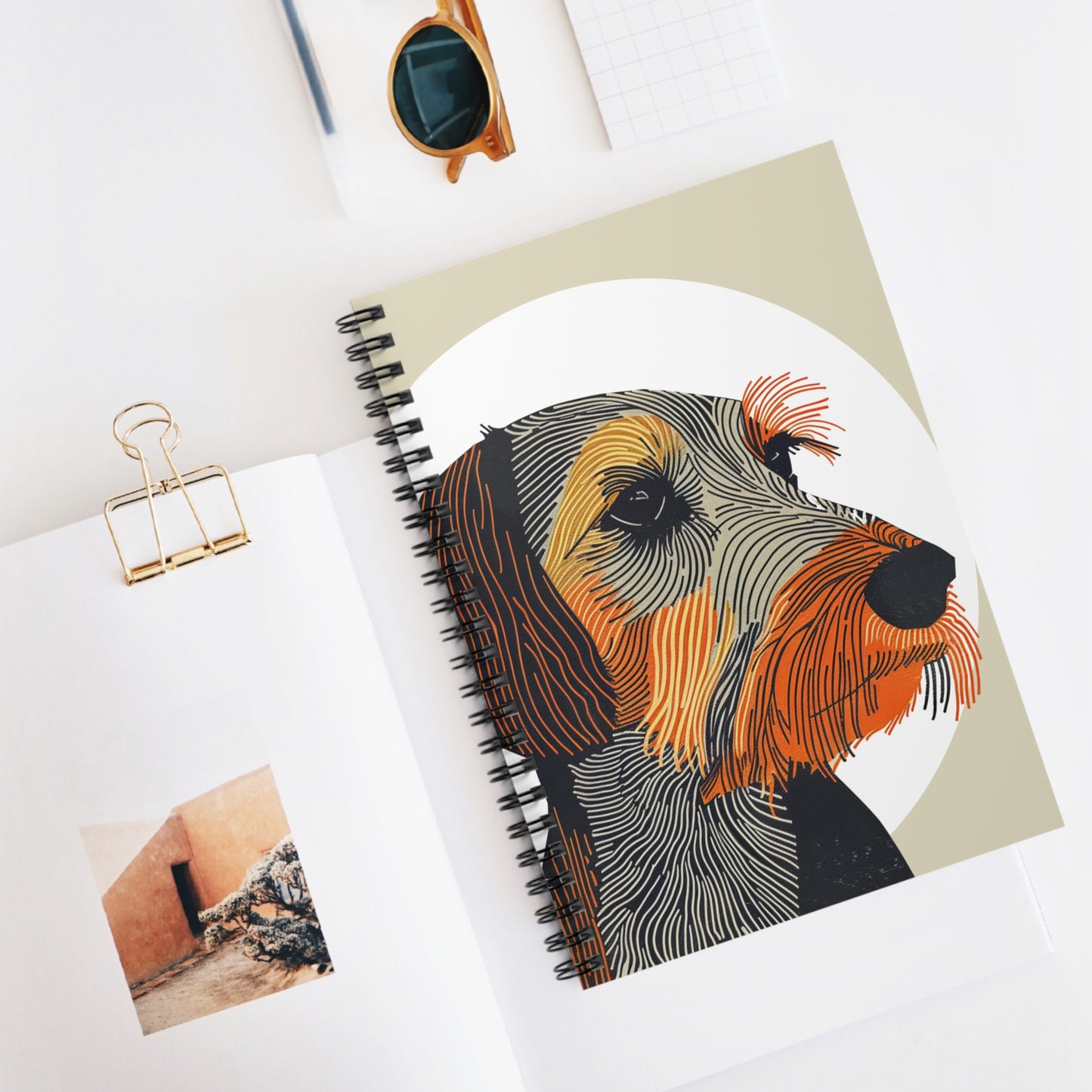 "Spotlight" Wire-Haired Dachshund Ruled Line Spiral Notebook