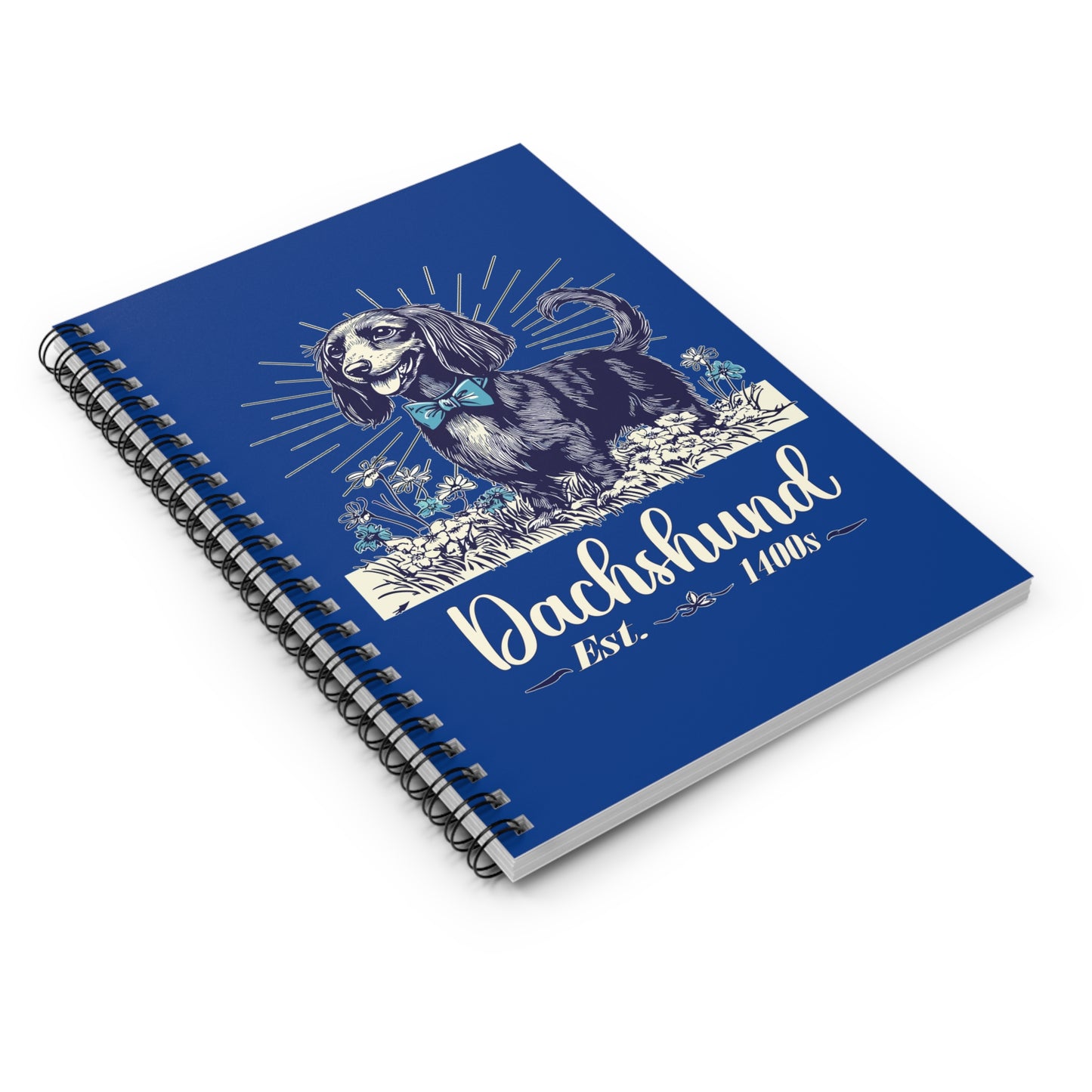 "Circa" Long-Haired Dachshund Ruled Line Spiral Notebook