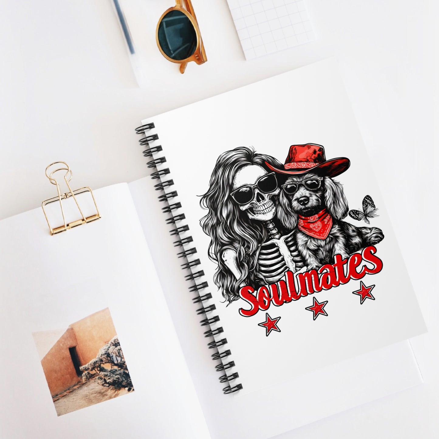 "Wired Soulmates" Wire-Haired Dachshund Ruled Line Spiral Notebook
