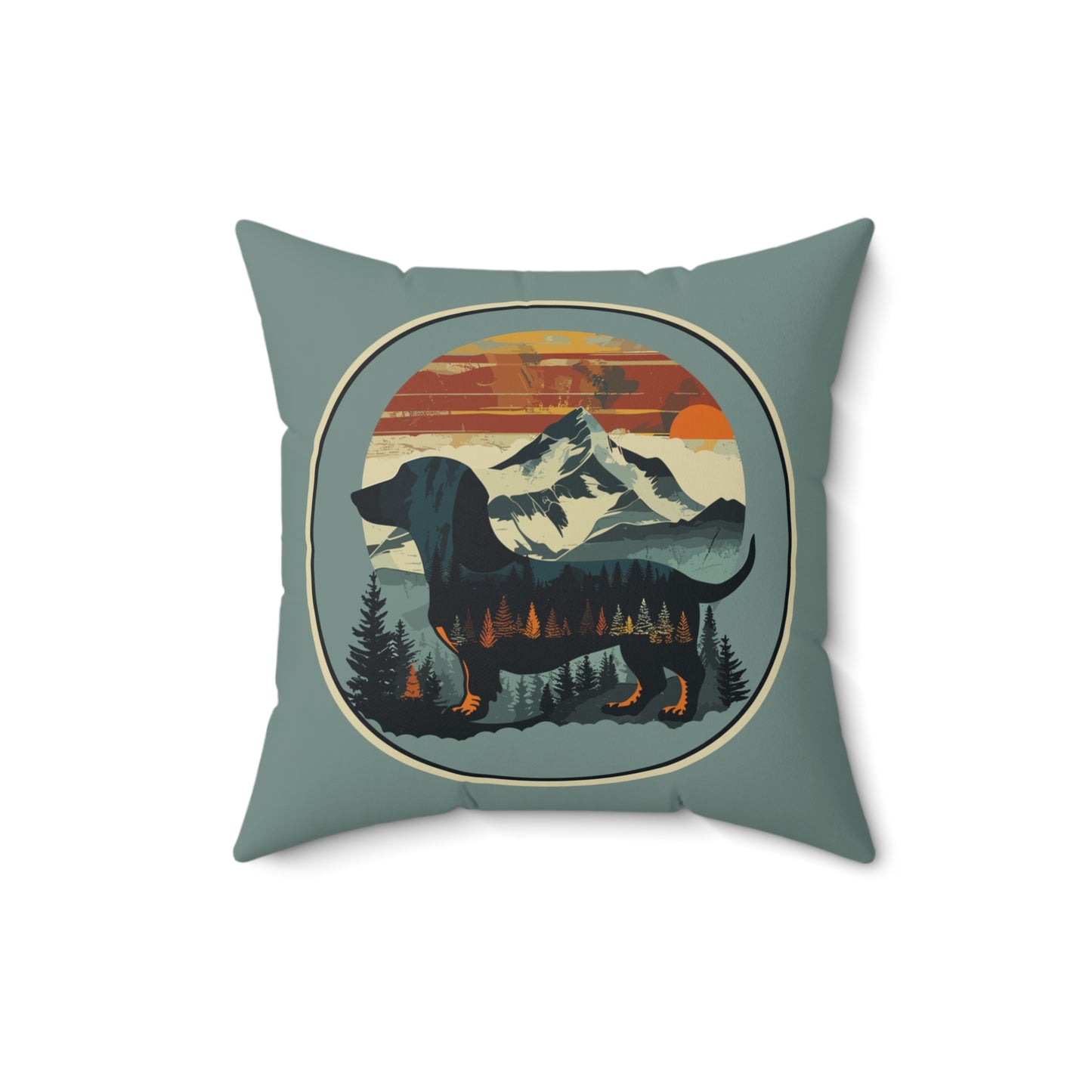 "Smokey" Smooth-Haired Dachshund Square Throw Pillow