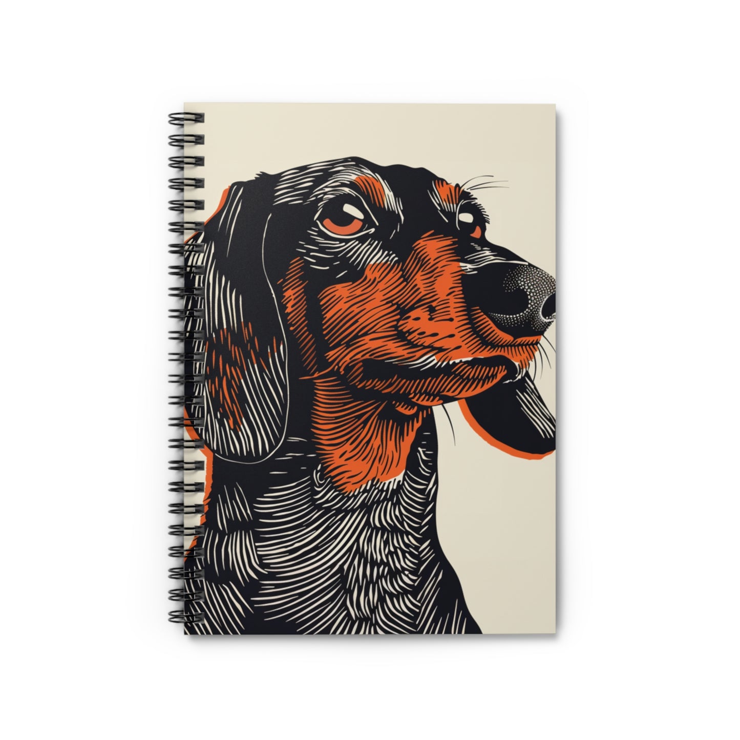 "That Face" Black & Tan Smooth-Haired Dachshund Ruled Line Spiral Notebook