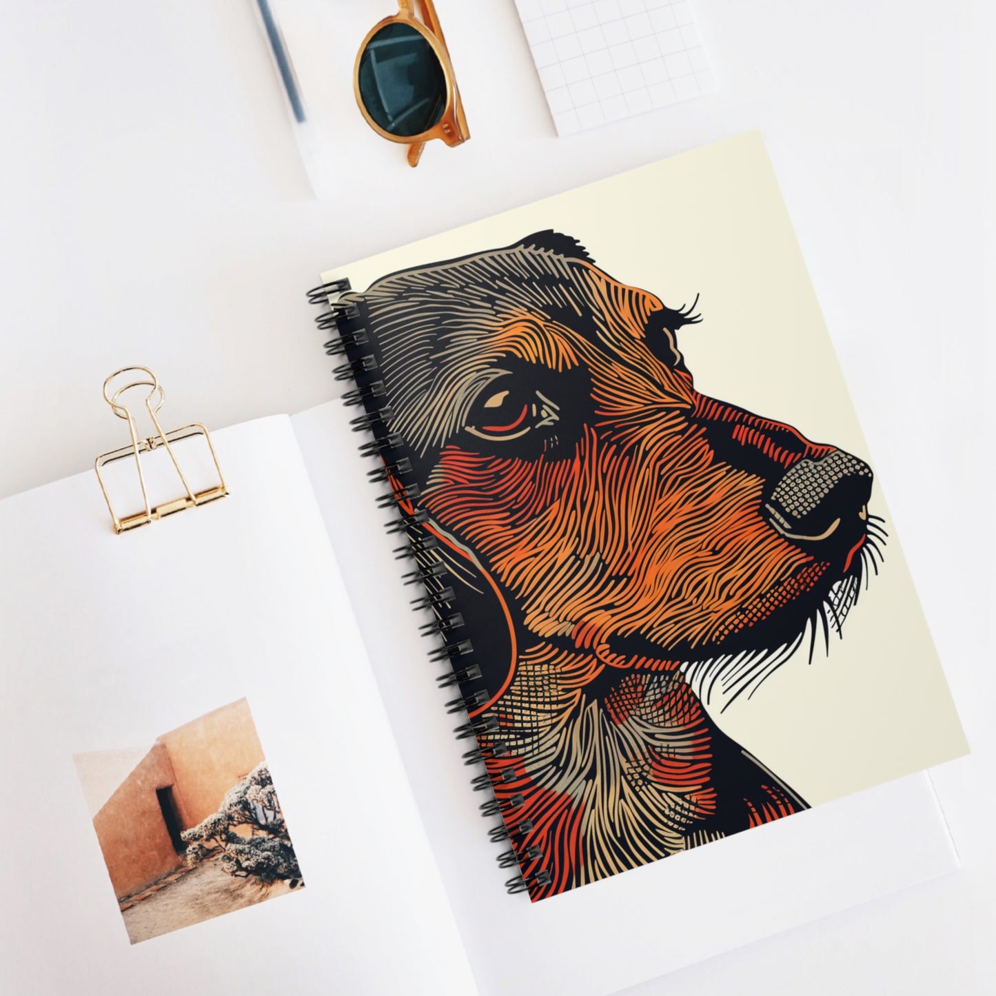 "Profile" Wire-Haired Dachshund Ruled Line Spiral Notebook