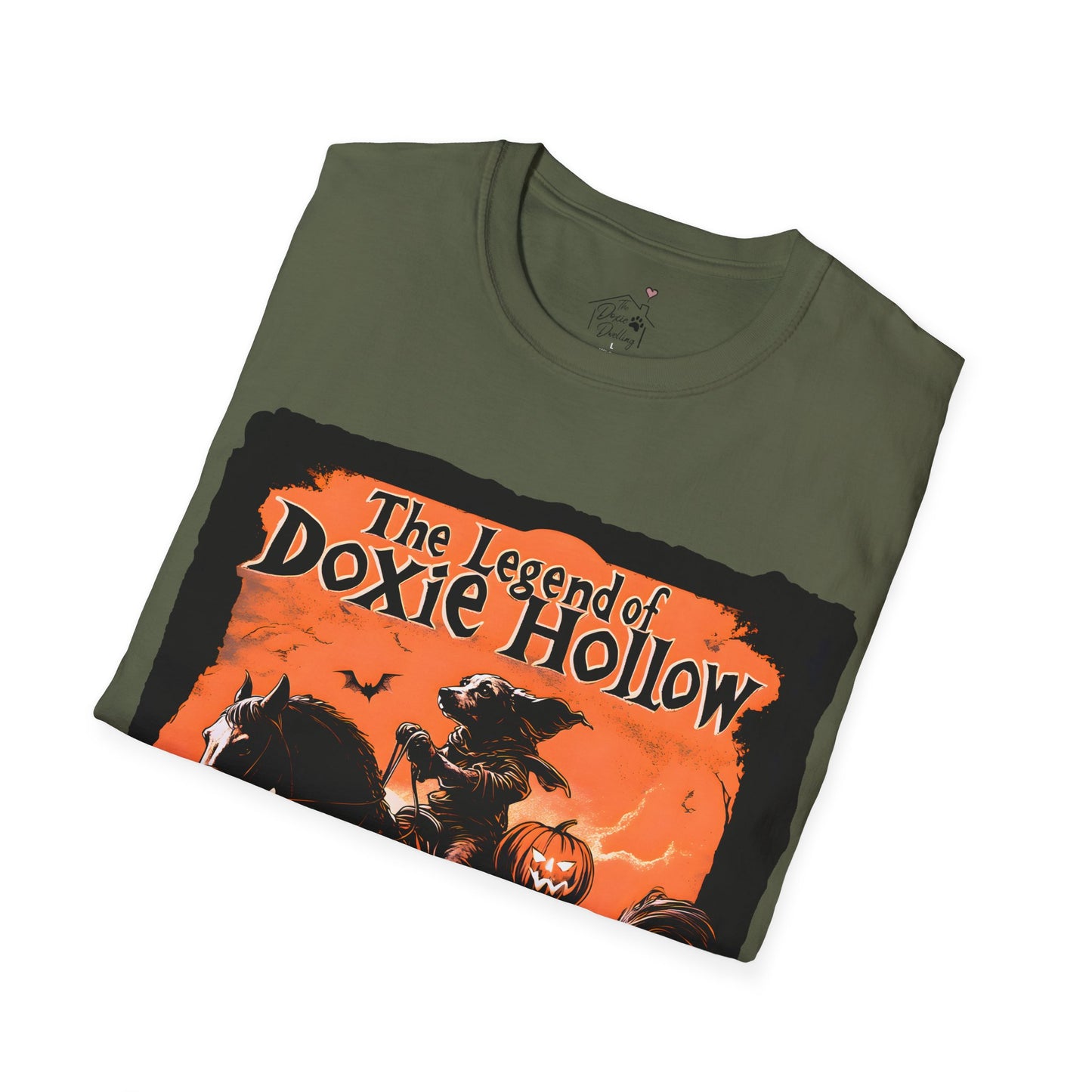 "Long's Hollow" Long-Haired Dachshund Halloween Unisex Softstyle T-Shirt