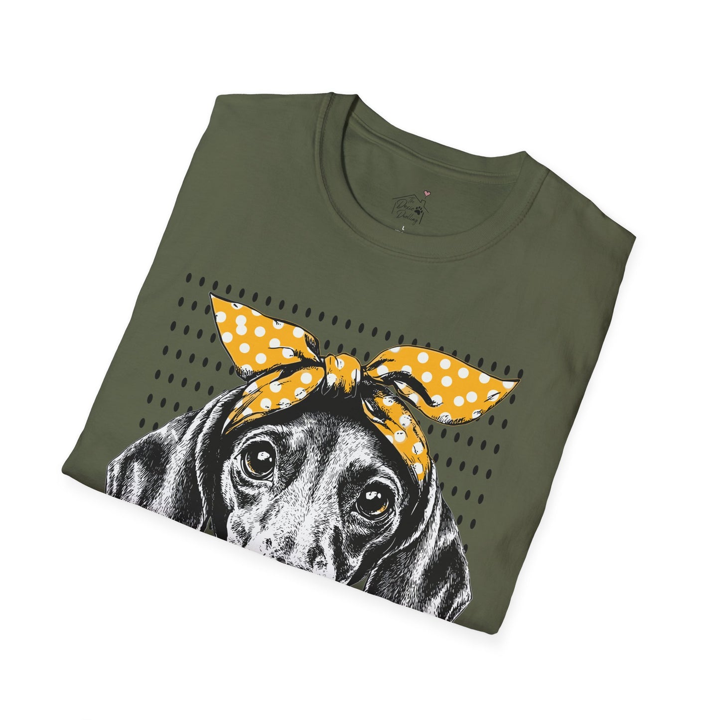 "Let's Polka" Tan Smooth-Haired Dachshund Unisex Softstyle T-Shirt