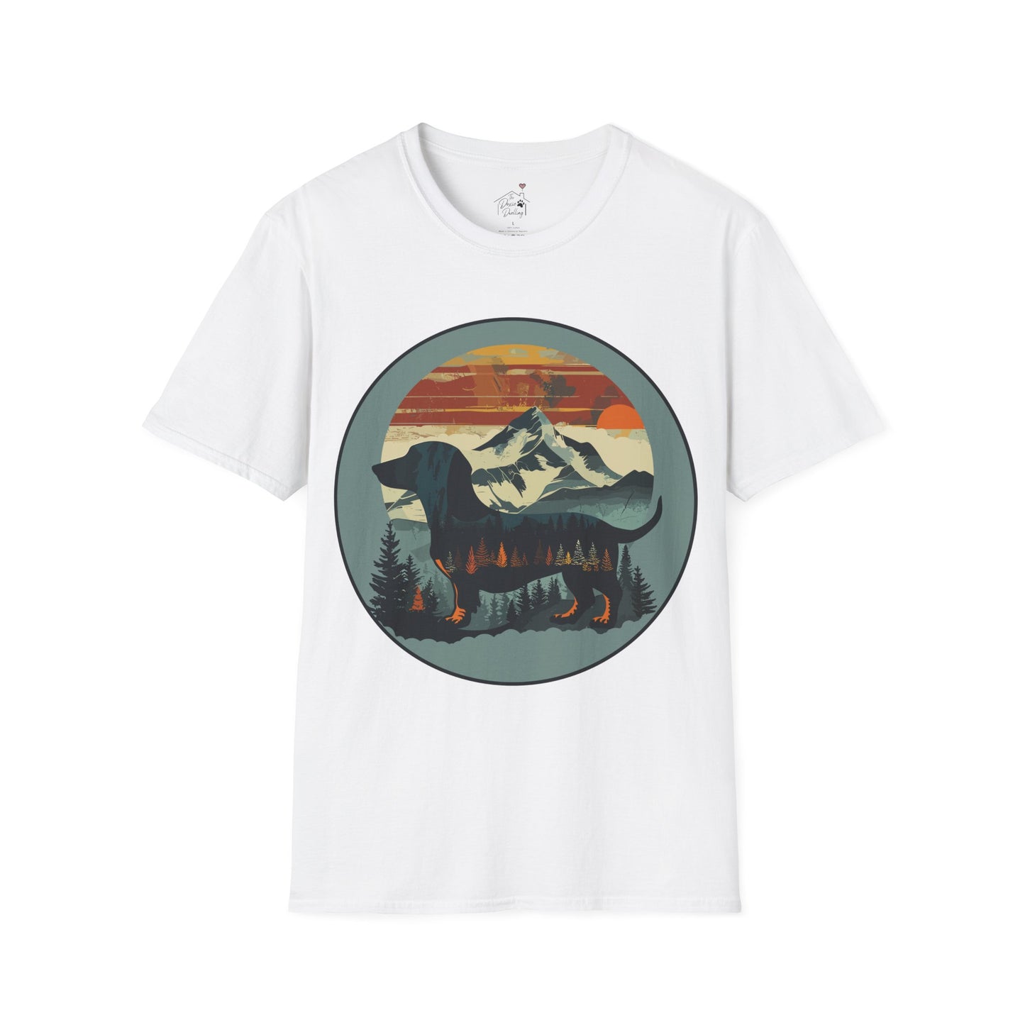 "Smokey" Smooth-Haired Dachshund Unisex Softstyle T-Shirt