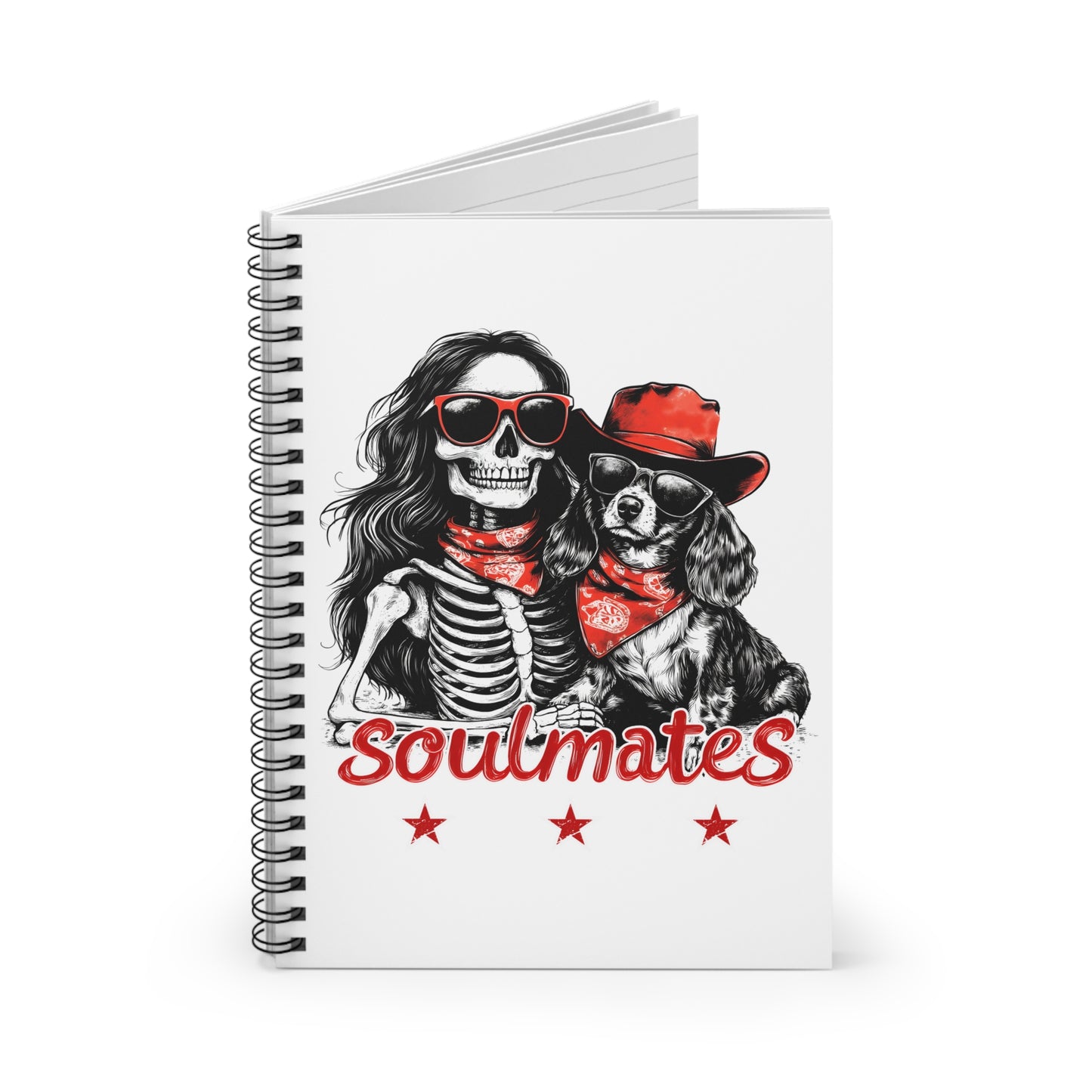 "Long-Time Soulmate" Long-Haired Dachshund Ruled Line Spiral Notebook