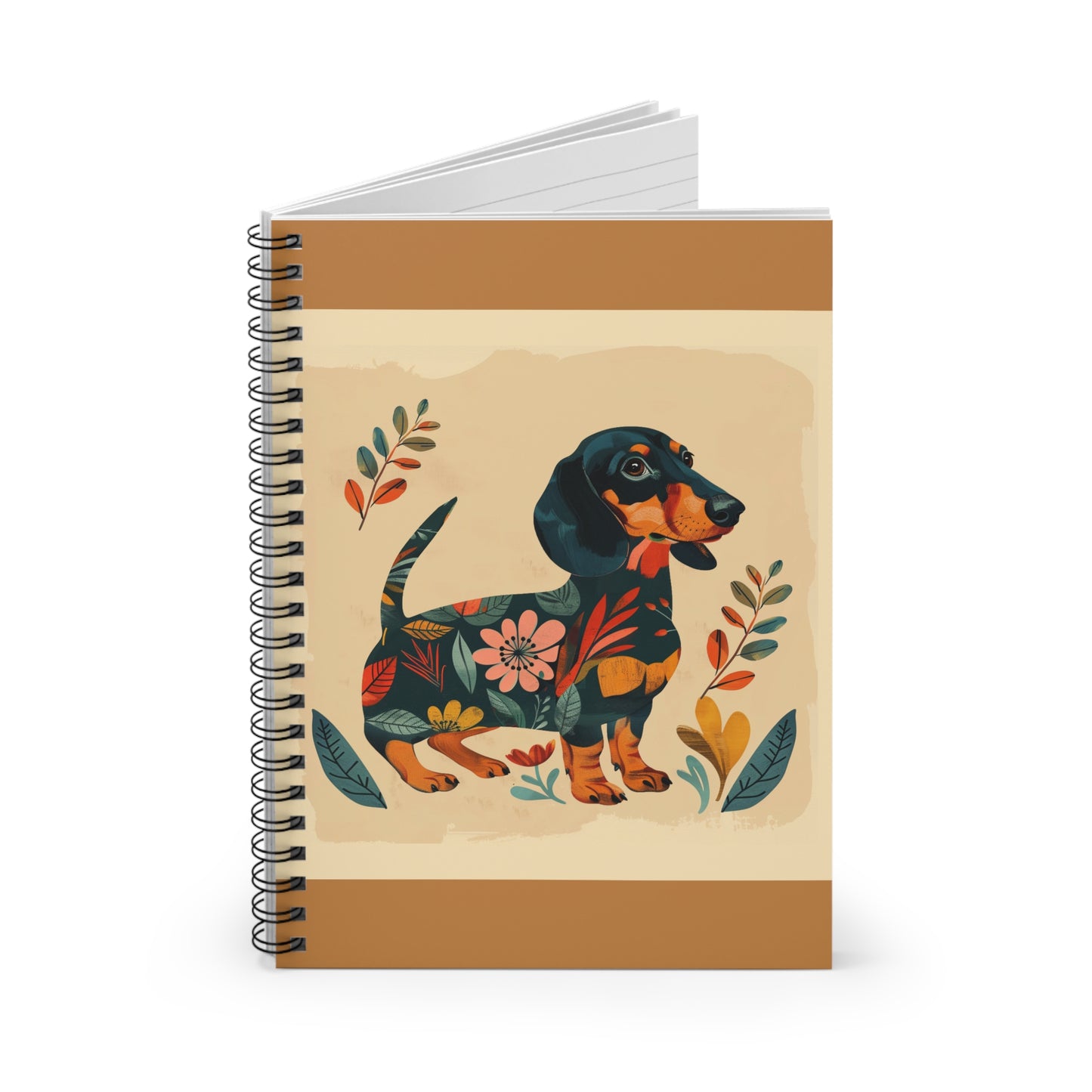 "Fresh" Black & Tan Smooth-Haired Dachshund Ruled Line Spiral Notebook
