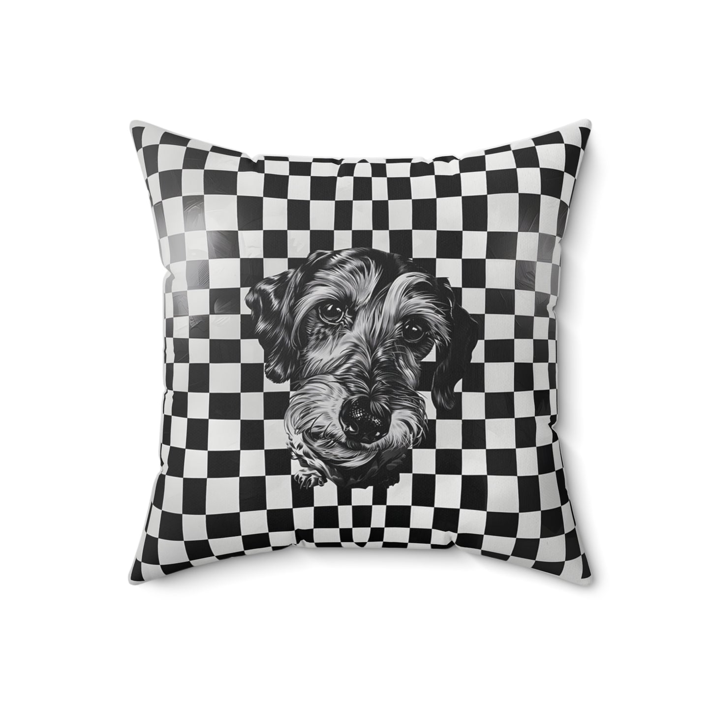 "Perspective" Wire-Haired Dachshund Square Throw Pillow