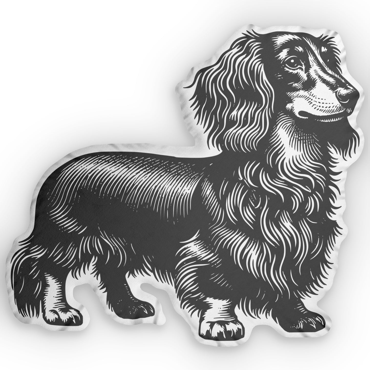 #7 Classic™ Long-Haired Dachshund Custom-Shaped Pillow
