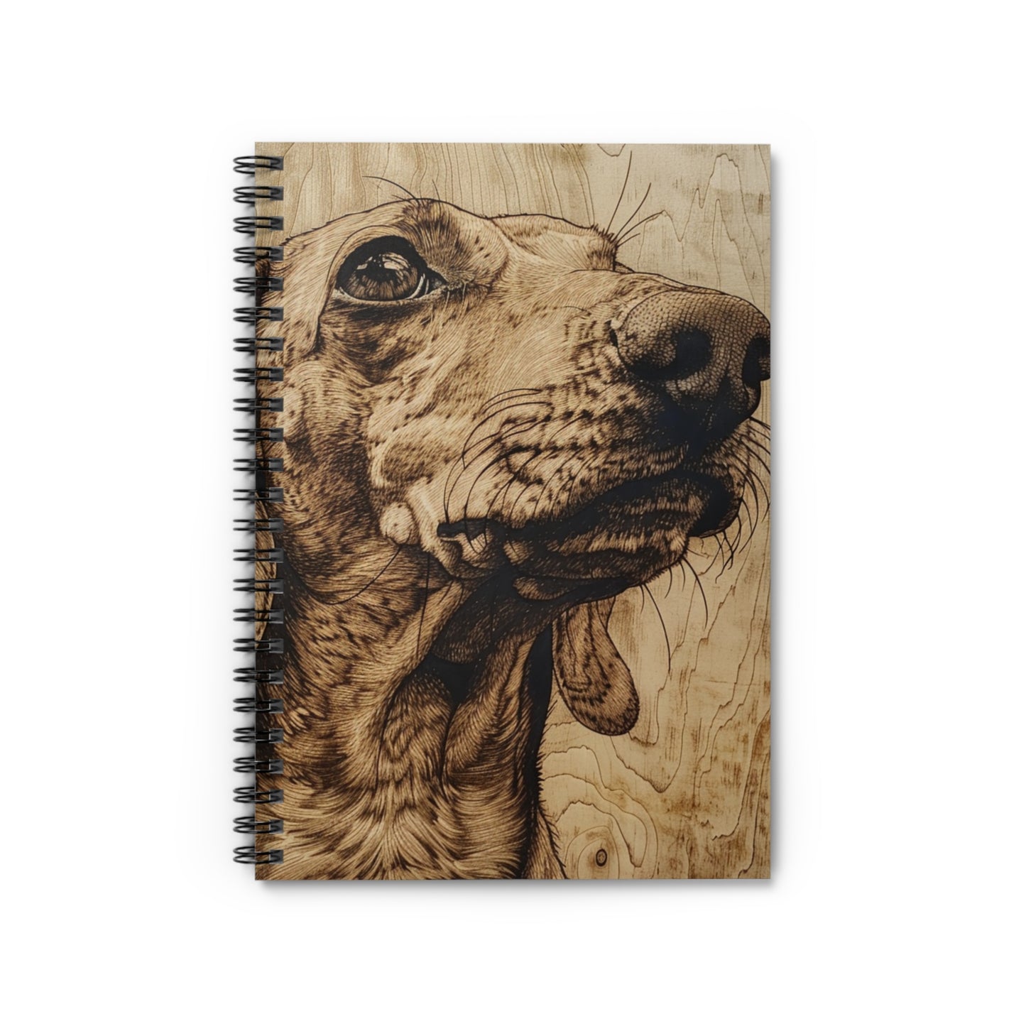 "Smooth Woods" Tan Smooth-Haired Dachshund Ruled Line Spiral Notebook