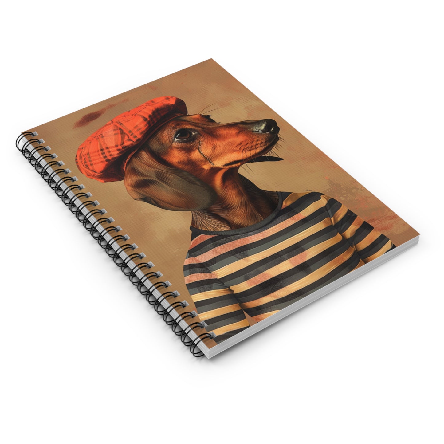 "Scar" Tan Smooth-Haired Dachshund Ruled Line Spiral Notebook