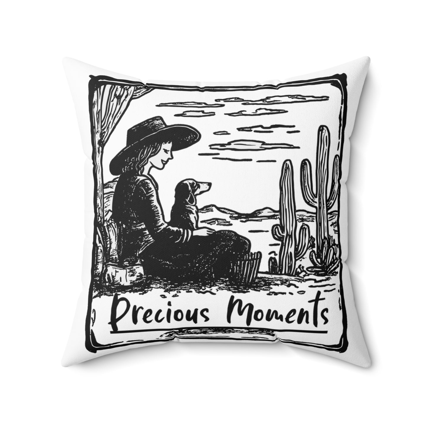 "Precious Moments" Smooth-Haired Dachshund Square Throw Pillow