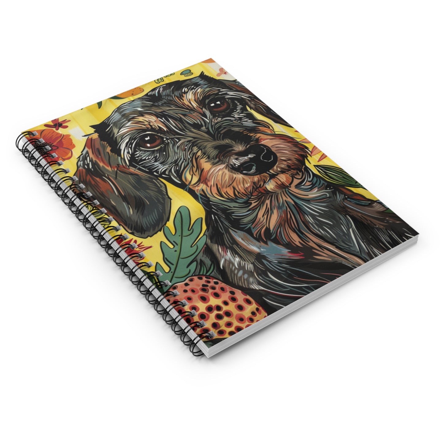 "Picnic" Wire-Haired Dachshund Ruled Line Spiral Notebook