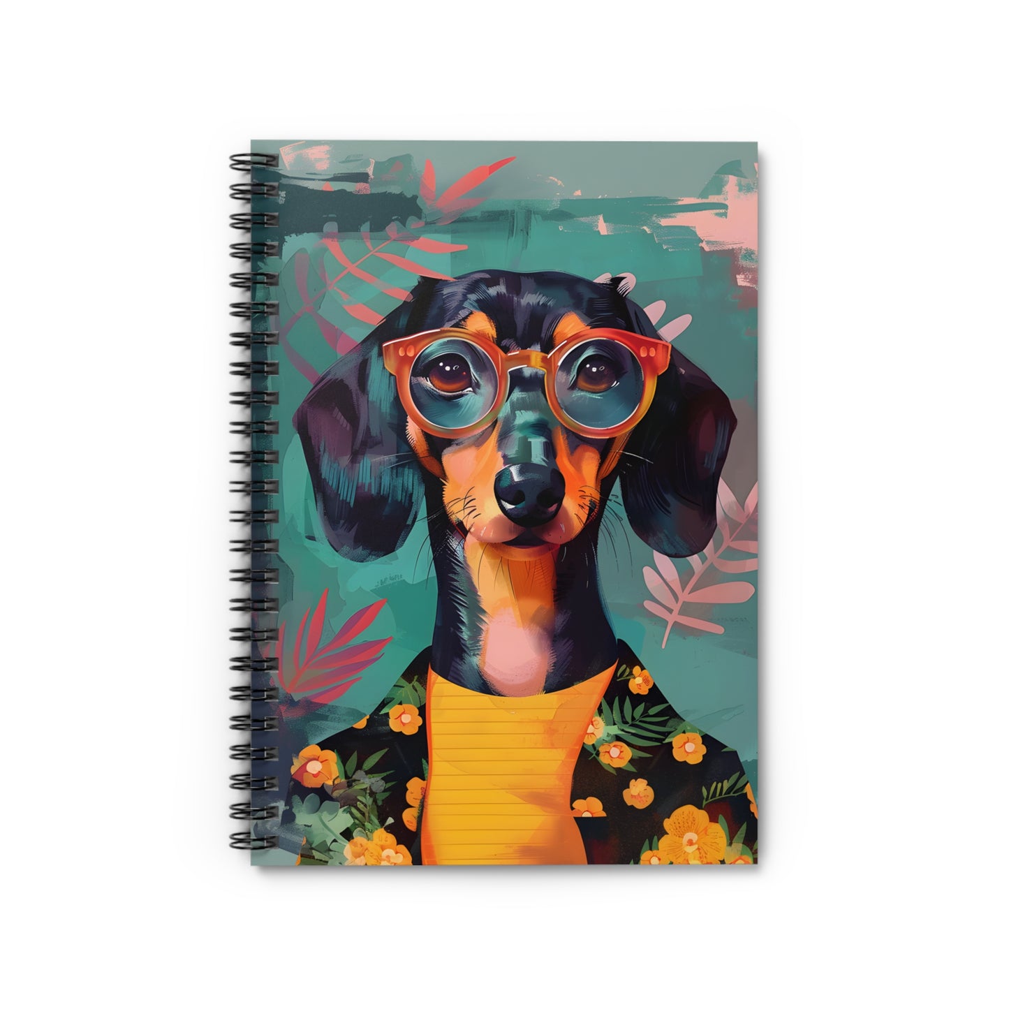 "Cool" Black & Tan Smooth-Haired Dachshund Ruled Line Spiral Notebook