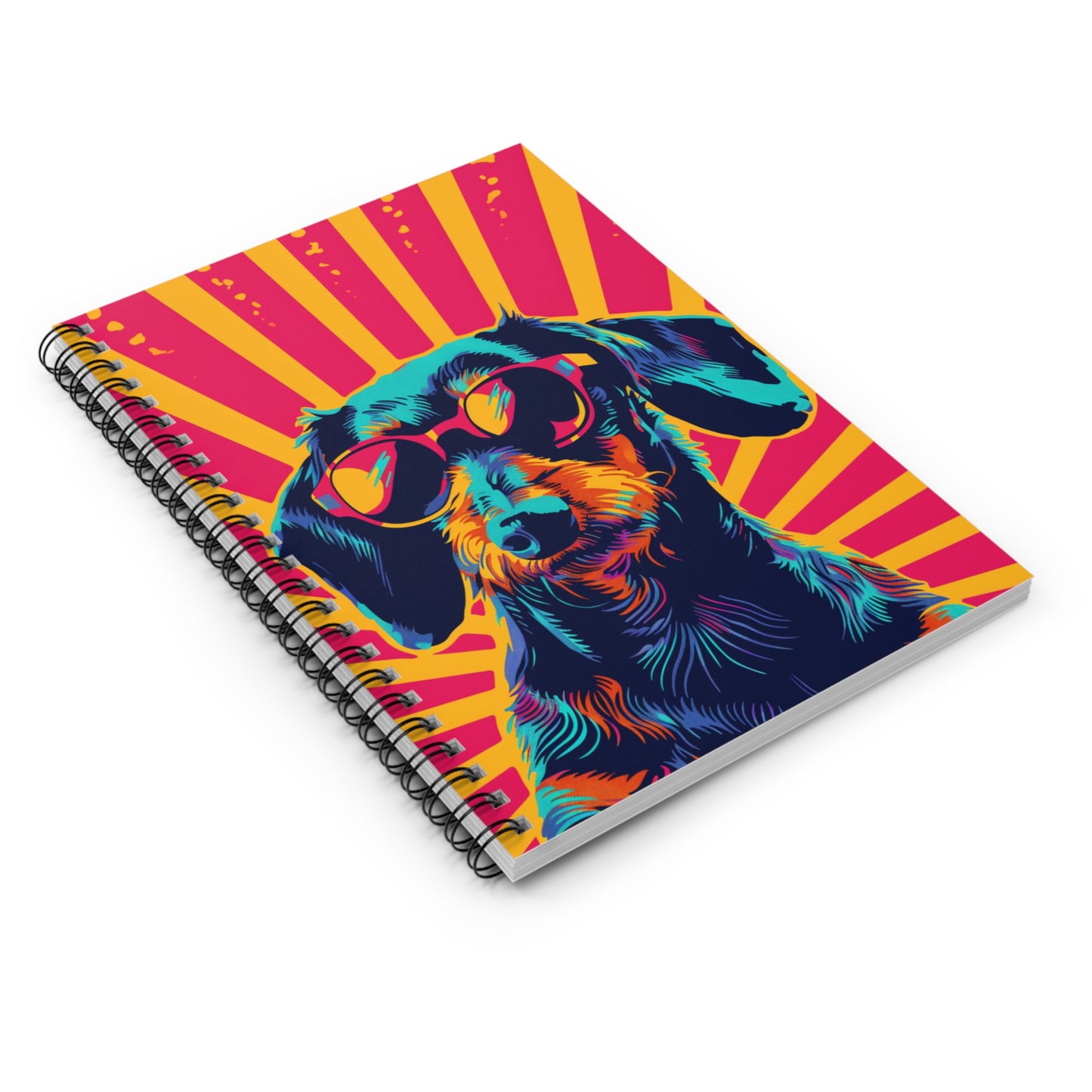 "Stripes" Wire-Haired Dachshund Ruled Line Spiral Notebook