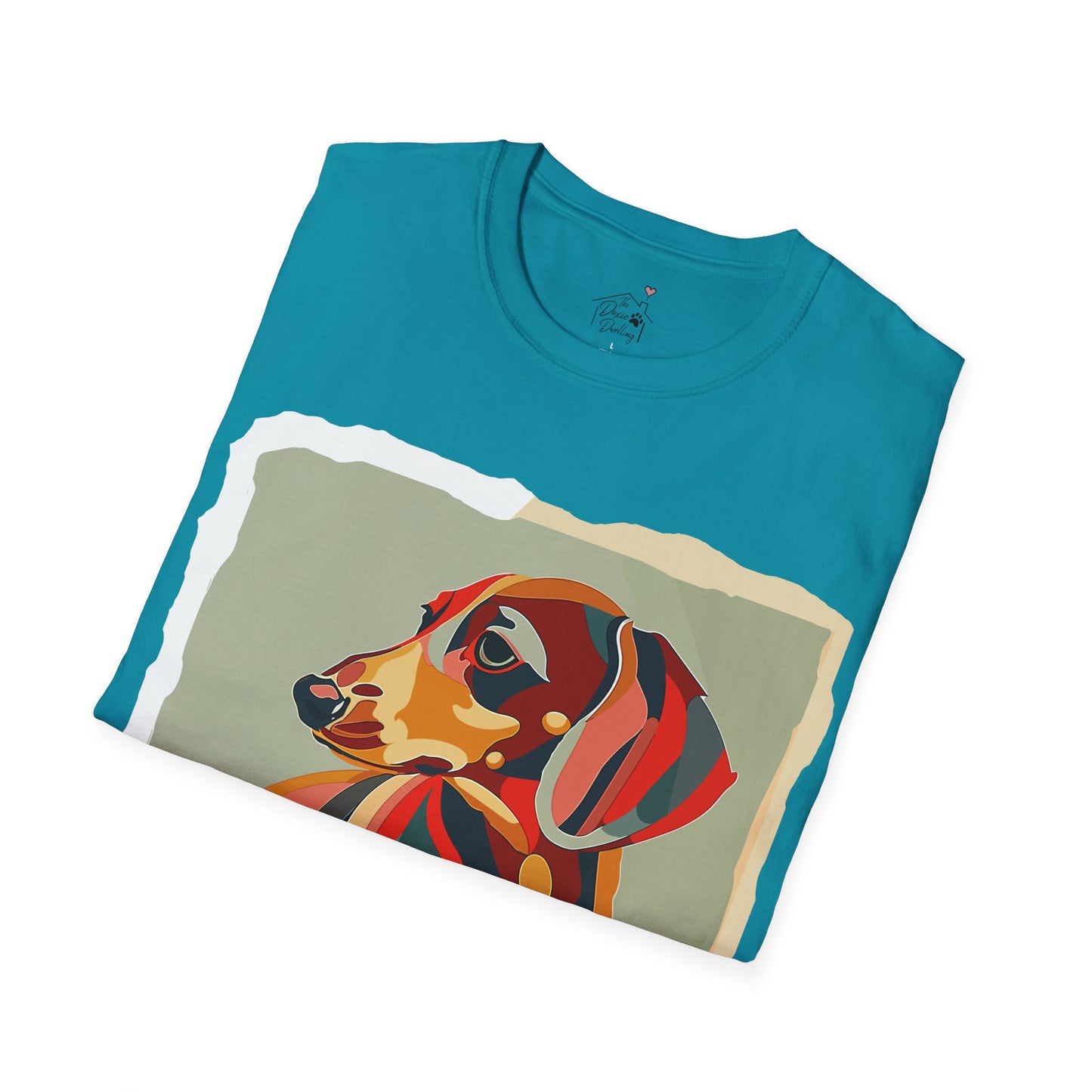 "Facet Hound" Tan Smooth-Haired Dachshund Unisex Softstyle T-Shirt