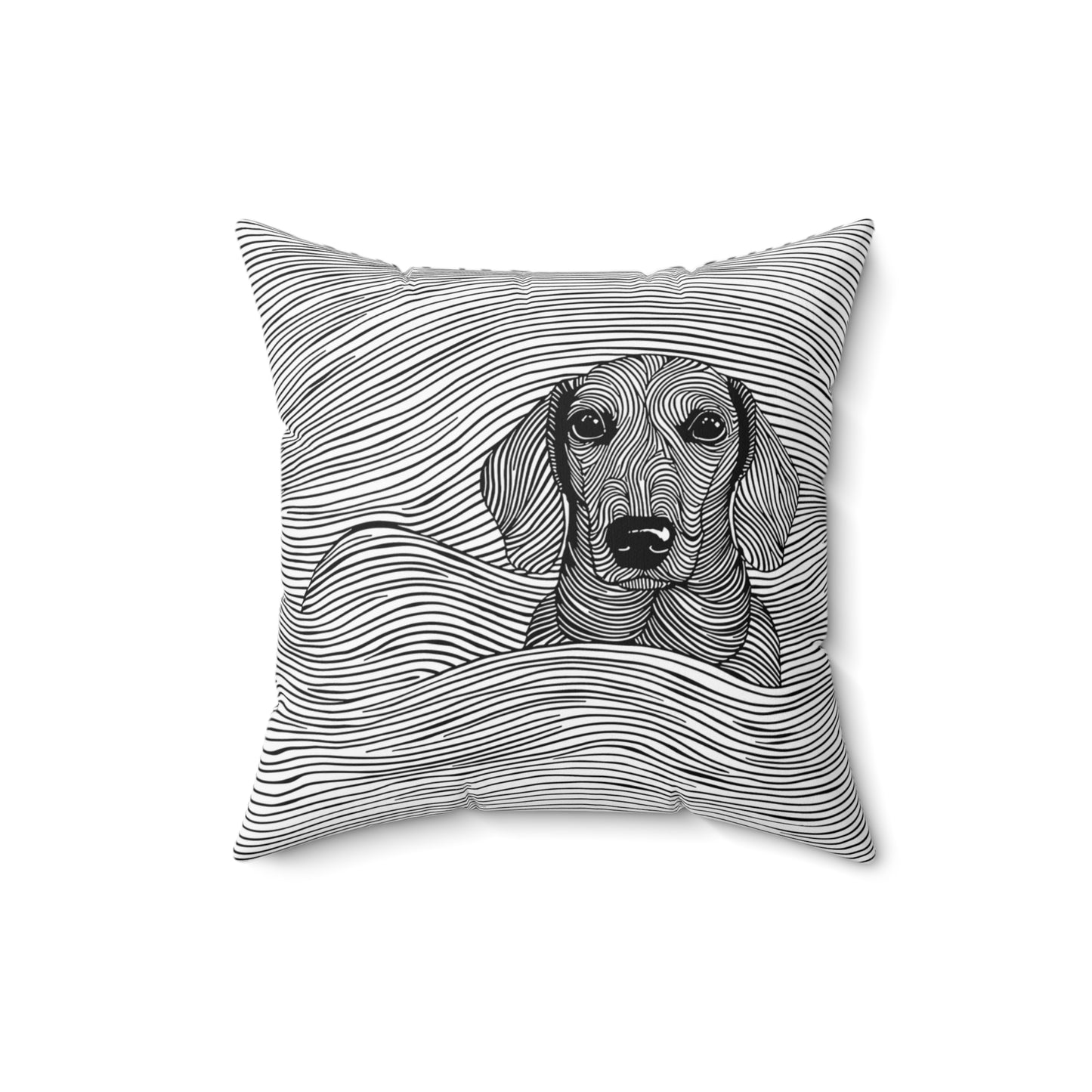 "Smooth Joy" Smooth-Haired Dachshund Square Throw Pillow