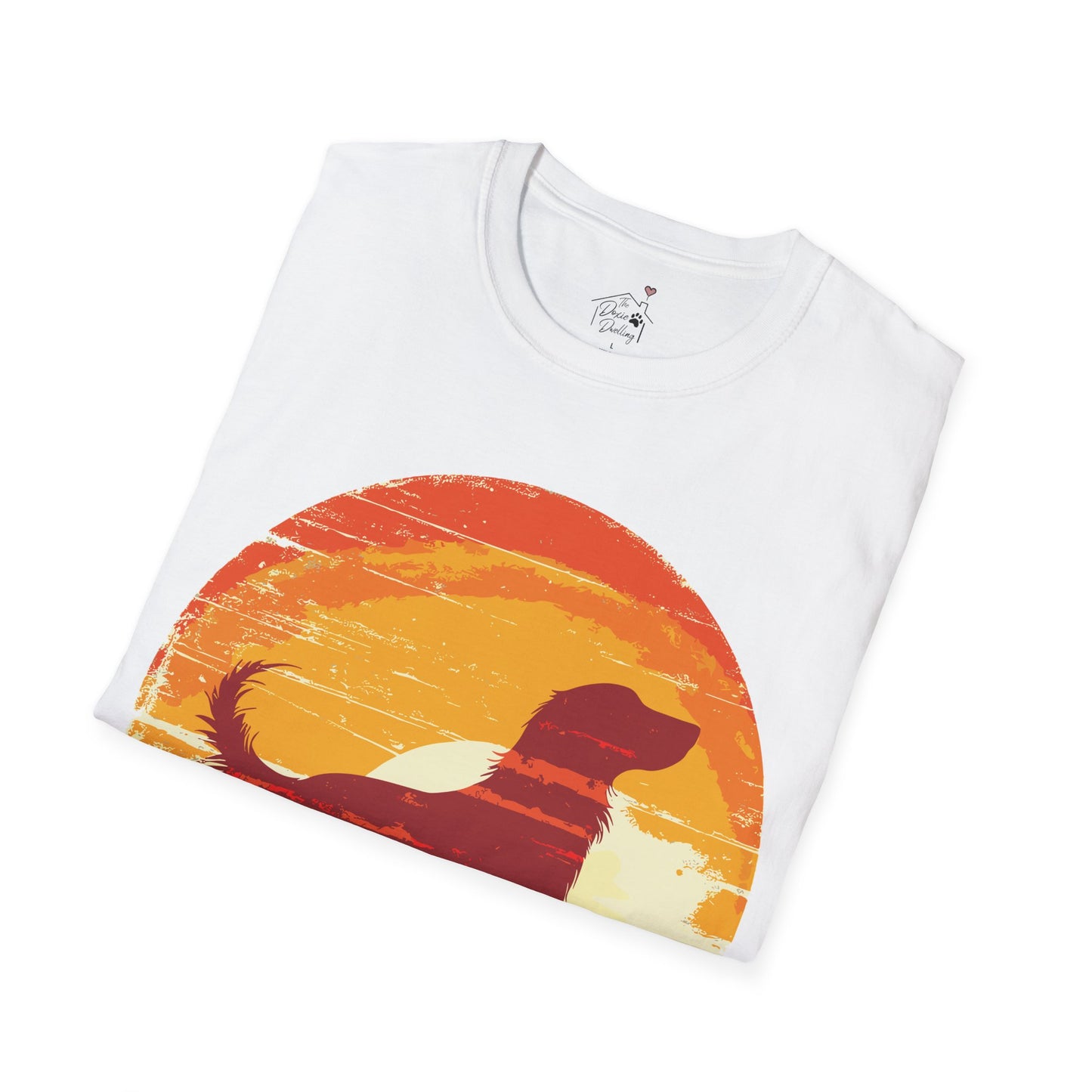 "Long Sunset" Long-Haired Dachshund Unisex Softstyle T-Shirt