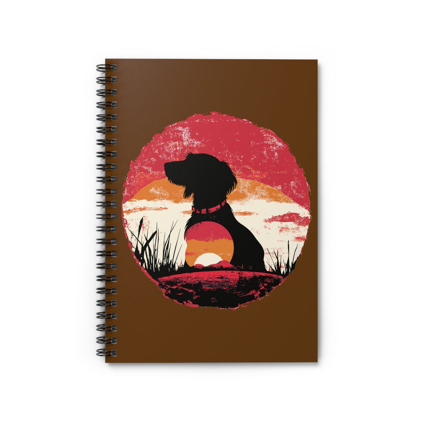 "Wired Sunset" Wire-Haired Dachshund Ruled Line Spiral Notebook