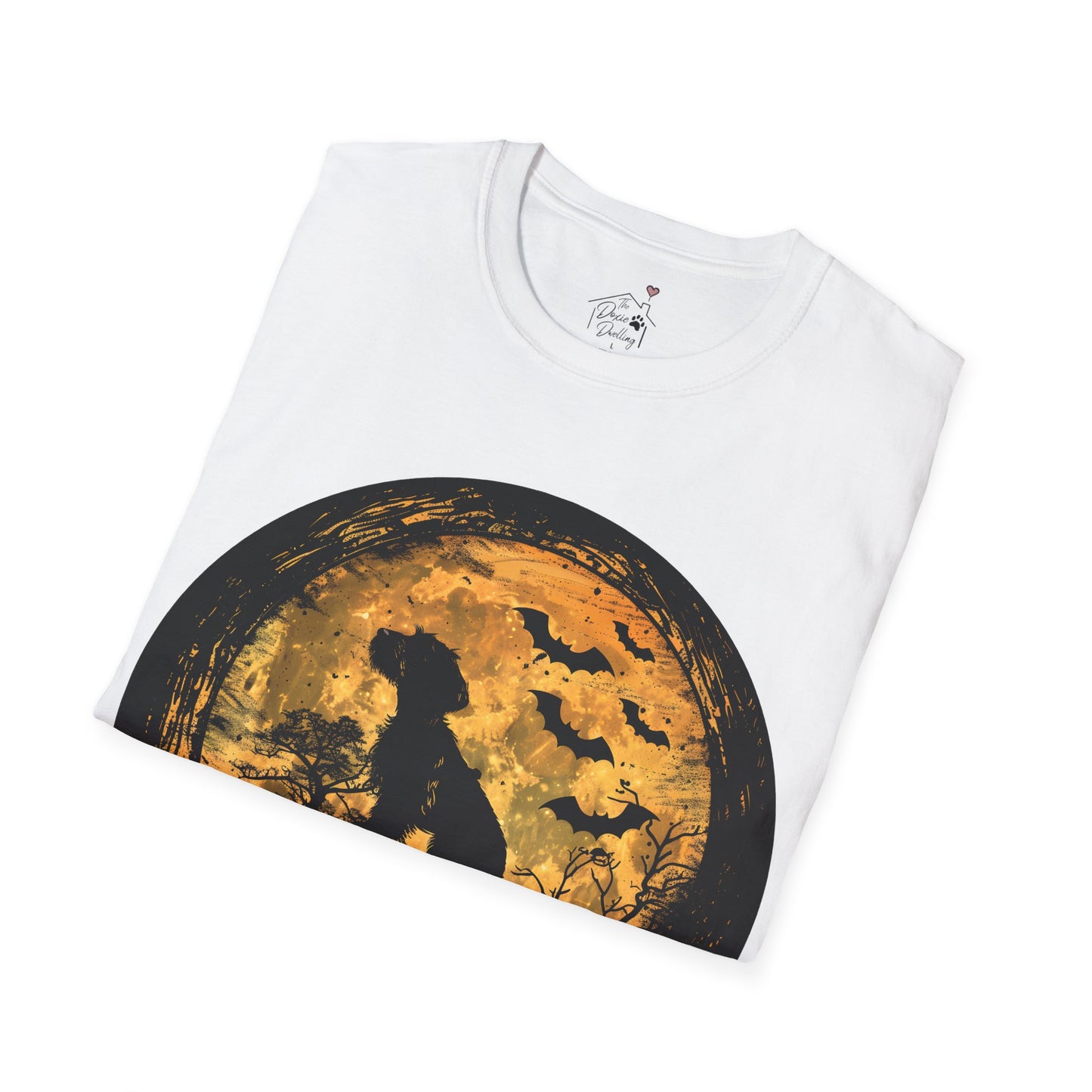 "Moon Child" Wire-Haired Dachshund Halloween Unisex Softstyle T-Shirt