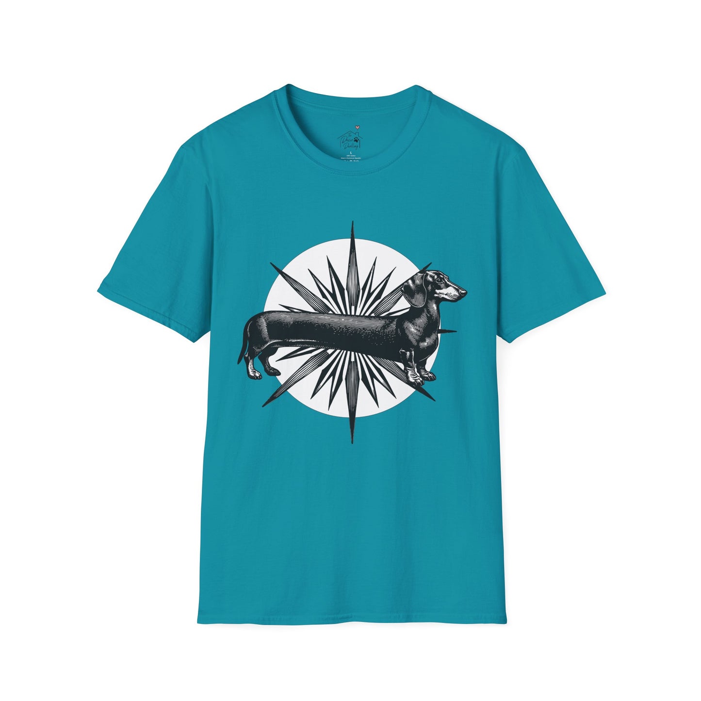 "Go North" Black & Tan Smooth-Haired Dachshund Unisex Softstyle T-Shirt