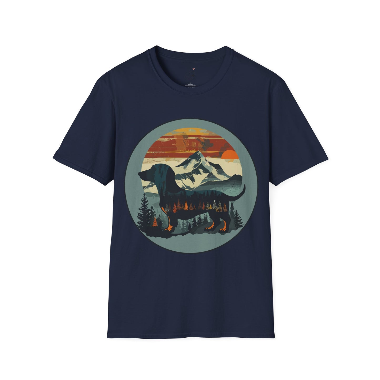 "Smokey" Smooth-Haired Dachshund Unisex Softstyle T-Shirt