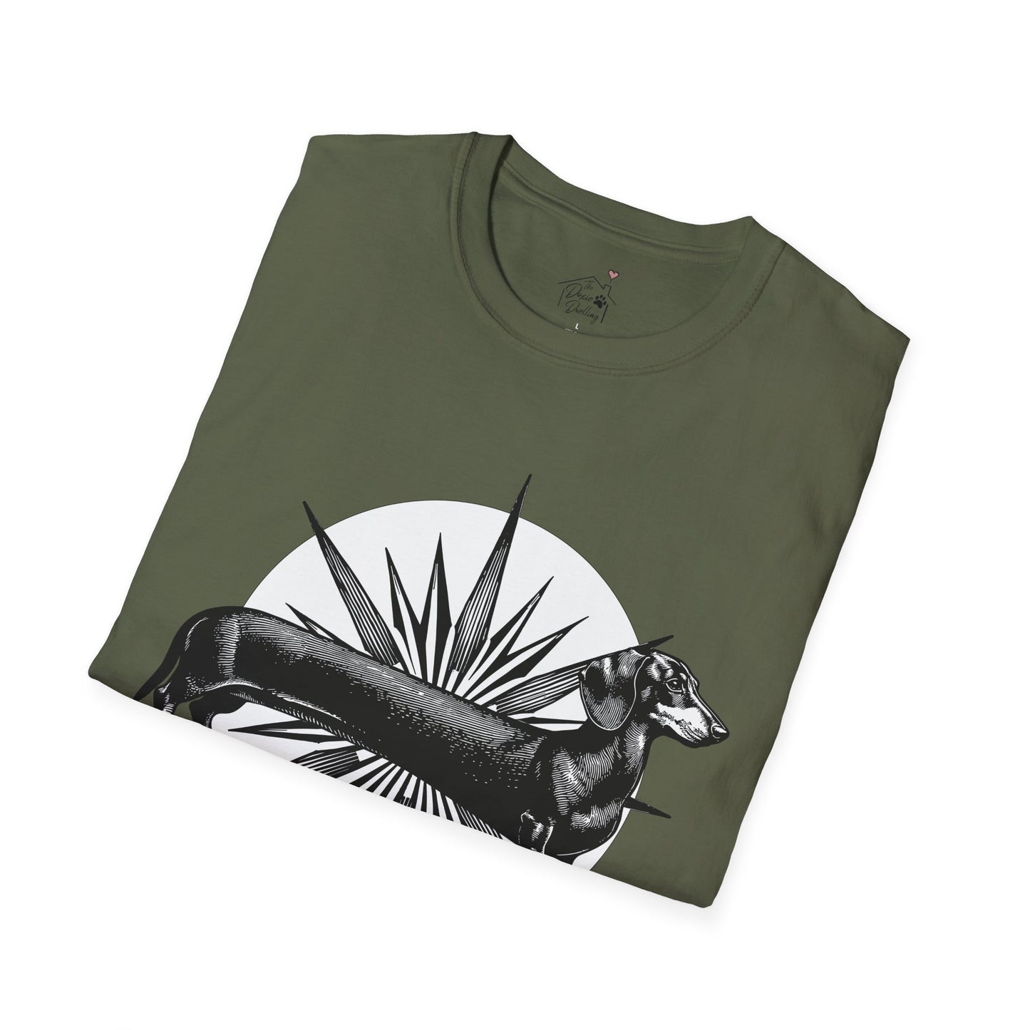 "Go North" Black & Tan Smooth-Haired Dachshund Unisex Softstyle T-Shirt