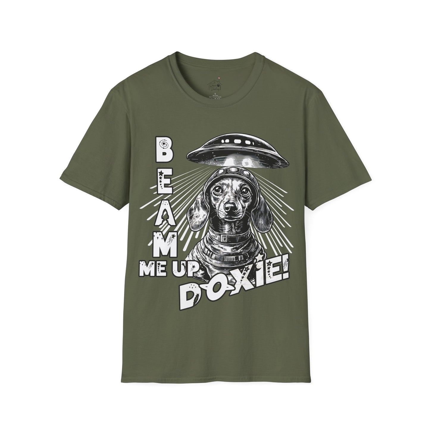 "Blue Beam" Smooth-Haired Dachshund Unisex Softstyle T-Shirt