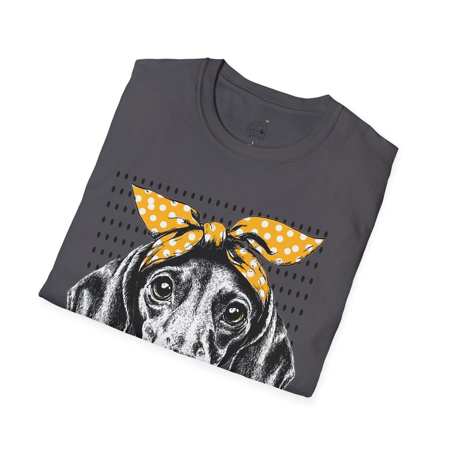 "Let's Polka" Tan Smooth-Haired Dachshund Unisex Softstyle T-Shirt